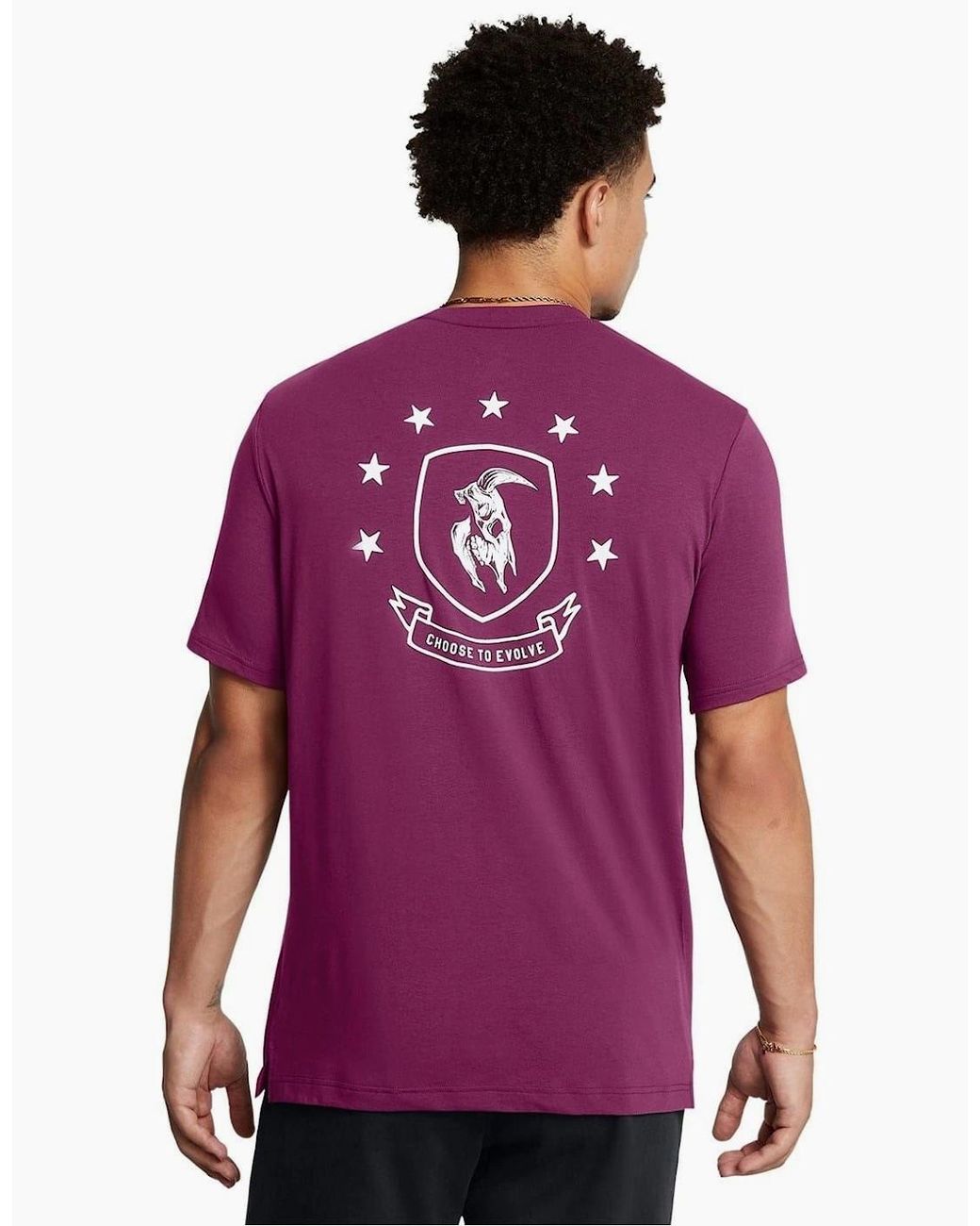 Under Armour Pink Regular Fit Large Genie Text Graphic T-Shirt for men