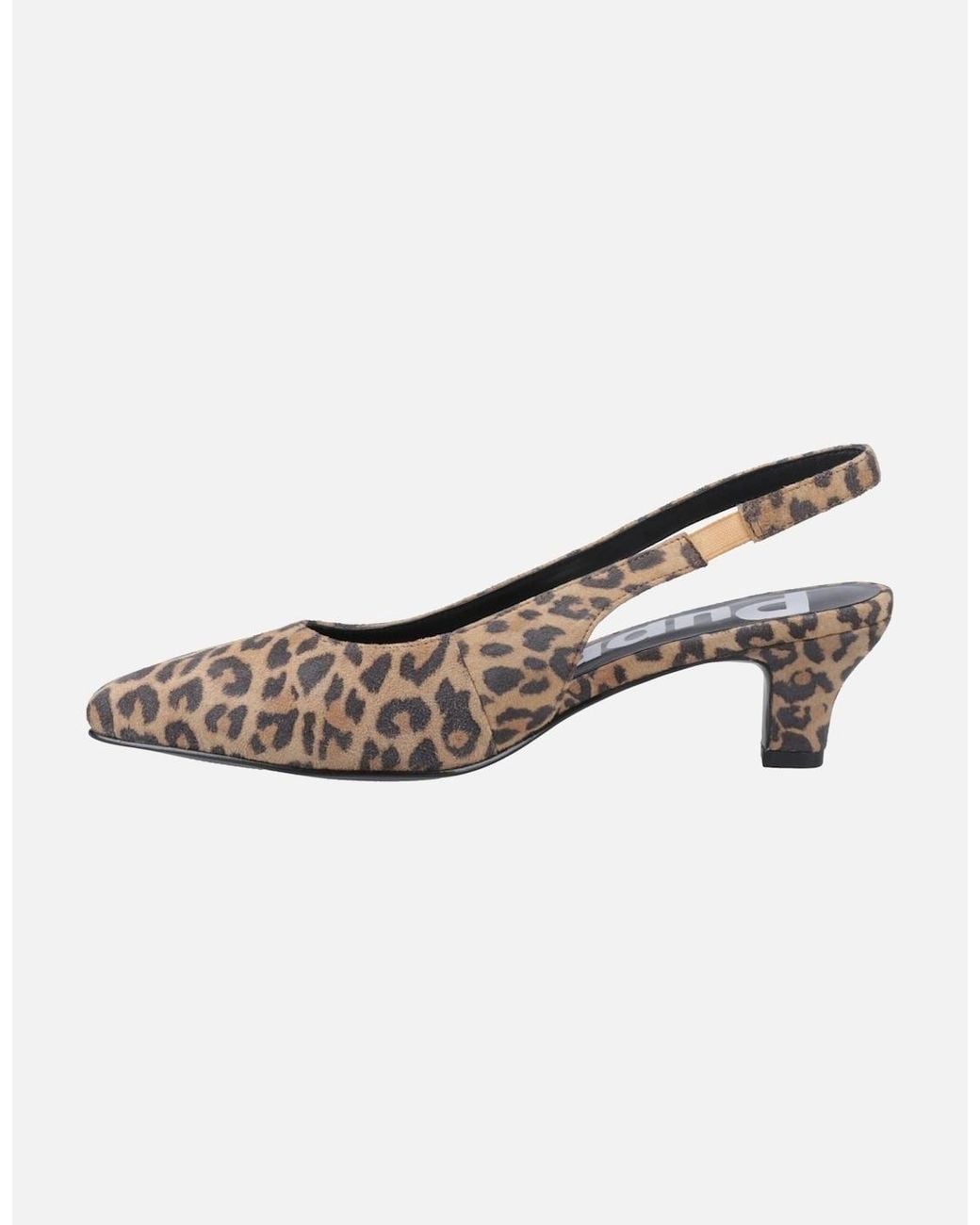 Hush Puppies Brown Nahla Leather Leopard Pointy Slingback Heels