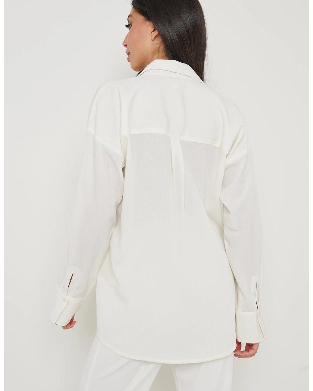 Pretty Lavish Natural Drew Crinkle Shirt