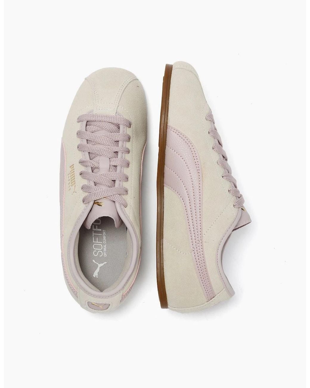 PUMA White Tackle Suede Fog/Misty Trainers