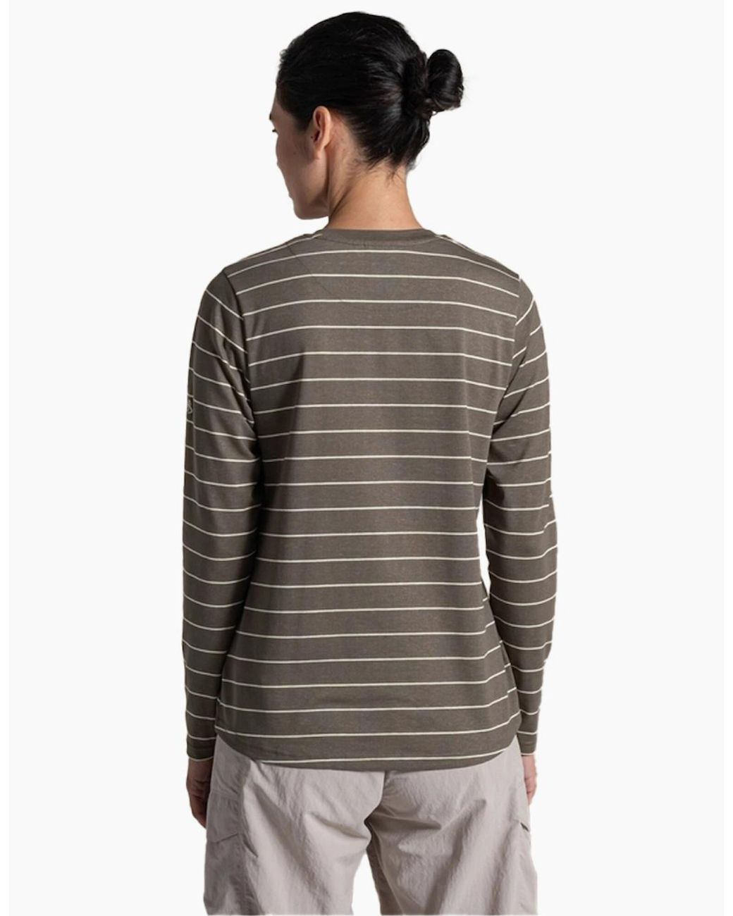 Craghoppers Gray Ladies Akona Striped Nosilife Long-Sleeved T-Shirt