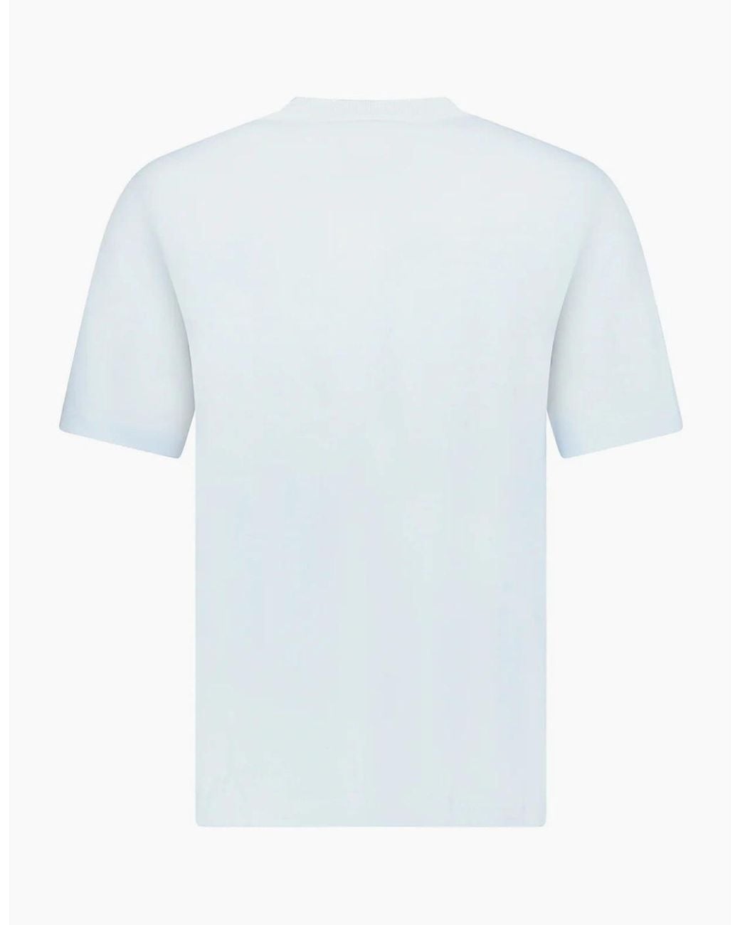 Burberry Blue Check Logo Embroidered T-Shirt Light for men