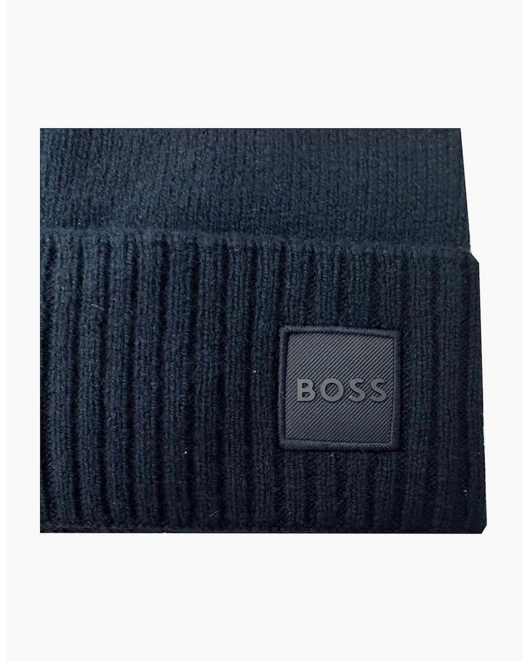 Boss Blue Knitted Akaio Hat for men