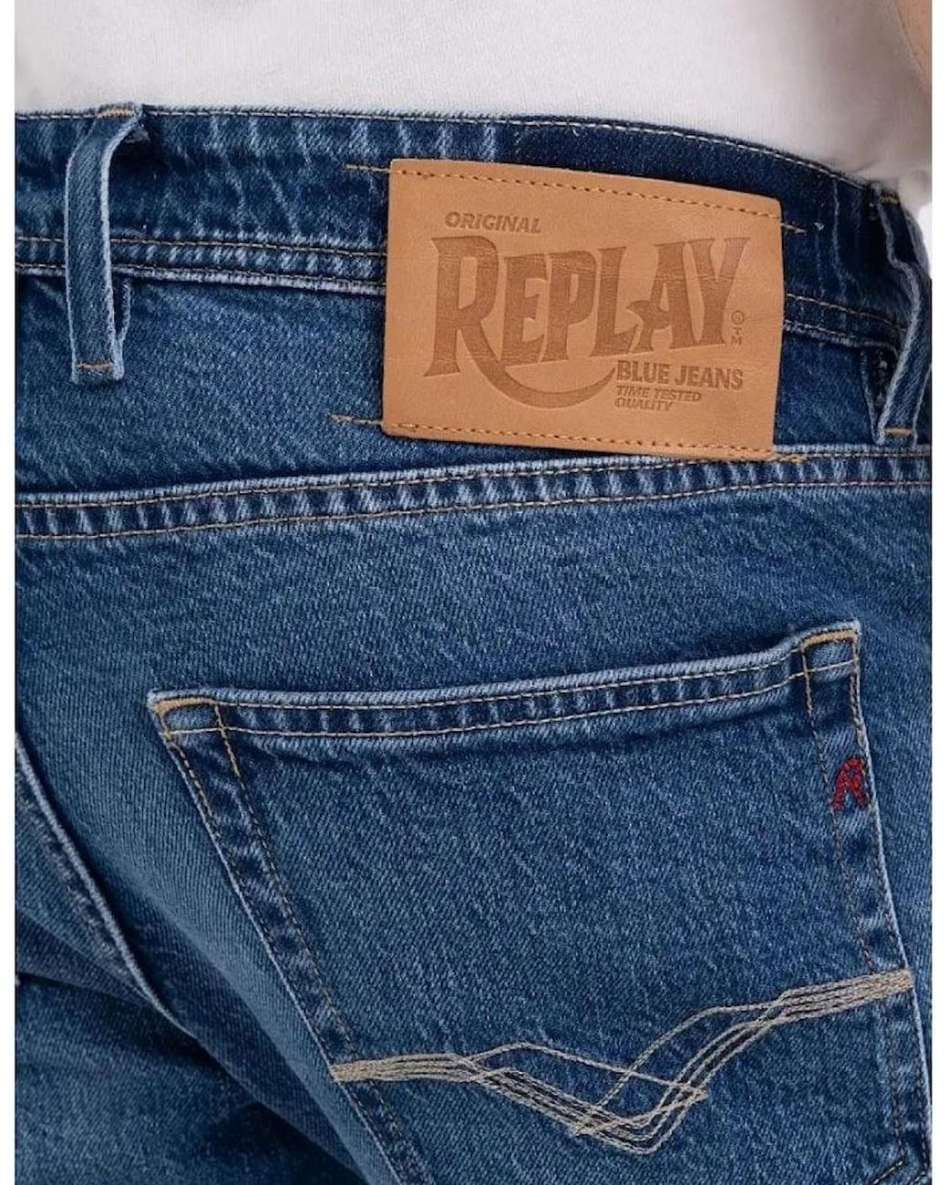 Replay Blue Grover Straight Fit Denim Jeans 009 for men