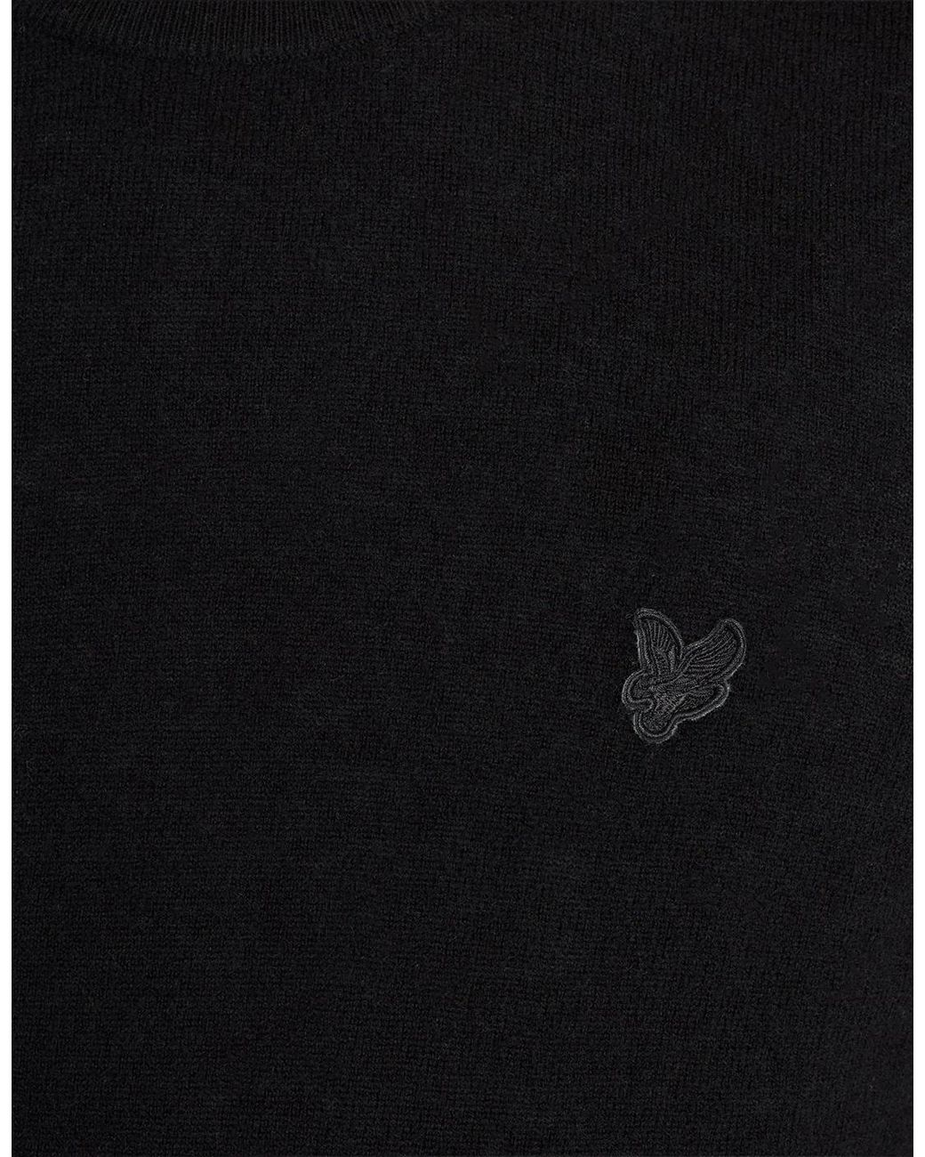 Lyle & Scott Black Pure Lambswool Crew Neck Jumper for men