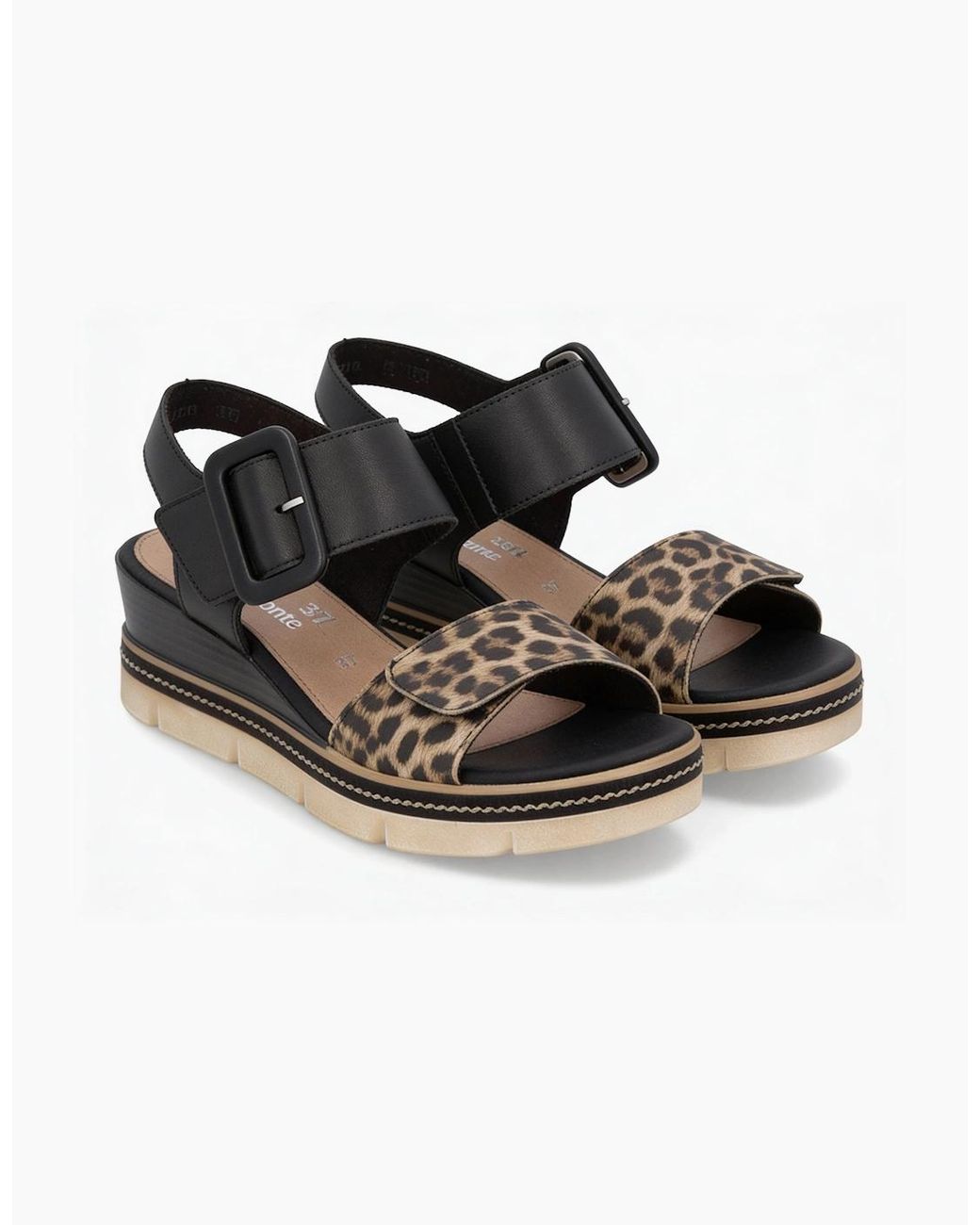 Remonte Black D2L53-03 Wedge Sandals