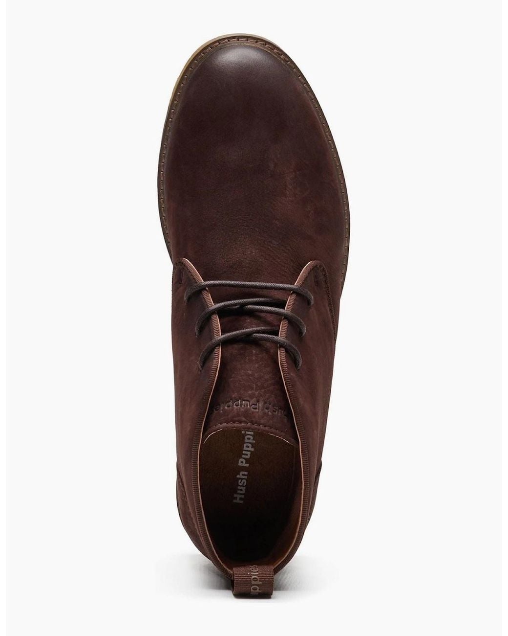 Hush Puppies Brown Ricky Leather Dark Ankle Boots for men