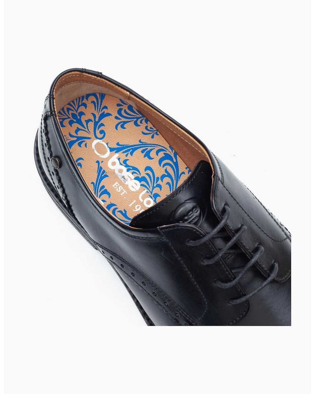 Base London Black London Eton Lace Up Leather Lace-Up Shoes for men