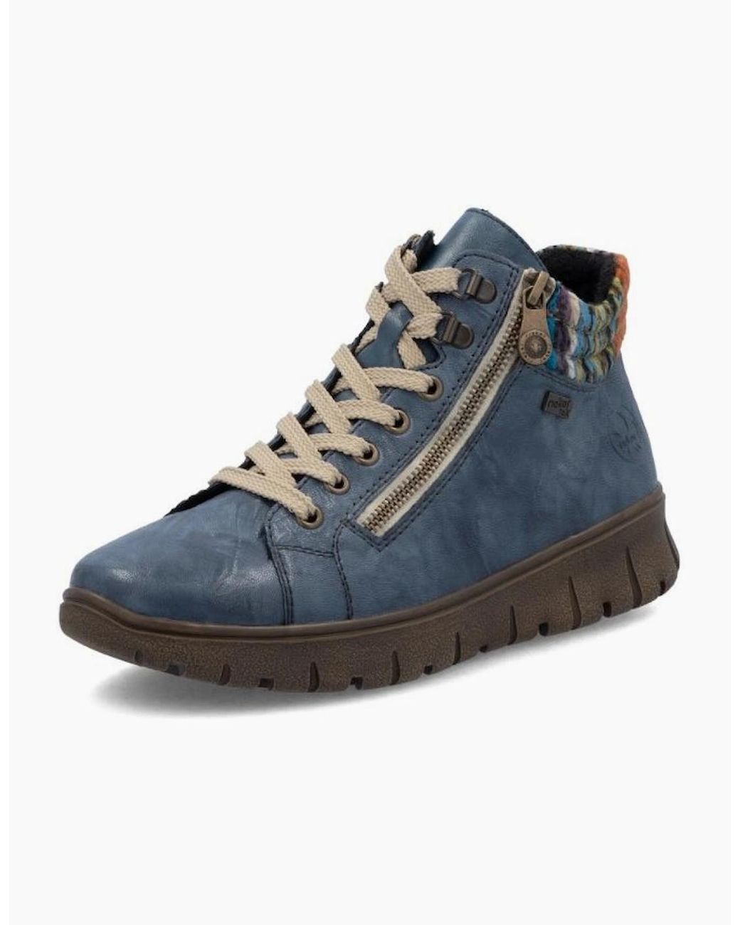 Rieker Blue Ladies Boots N1305-14 Multi Waterproof