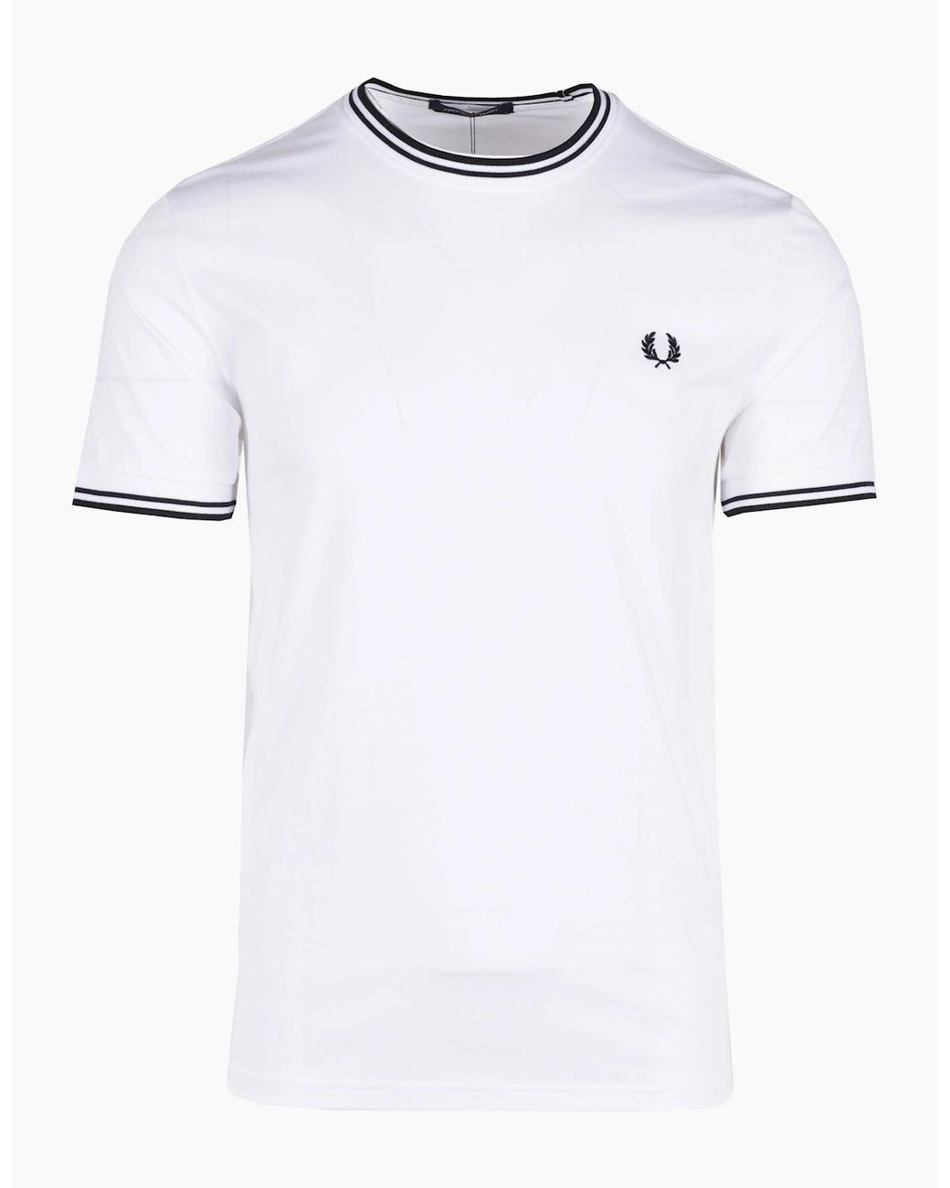Fred Perry White Twin Tipped T-Shirt for men