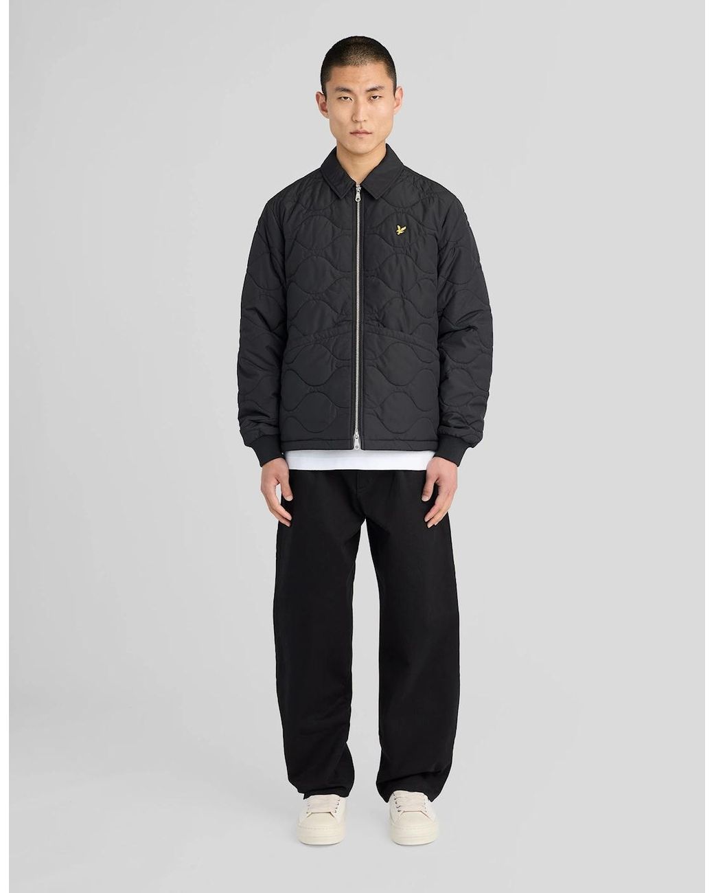 Lyle & Scott Gray Quilted Ripstop Jacket for men