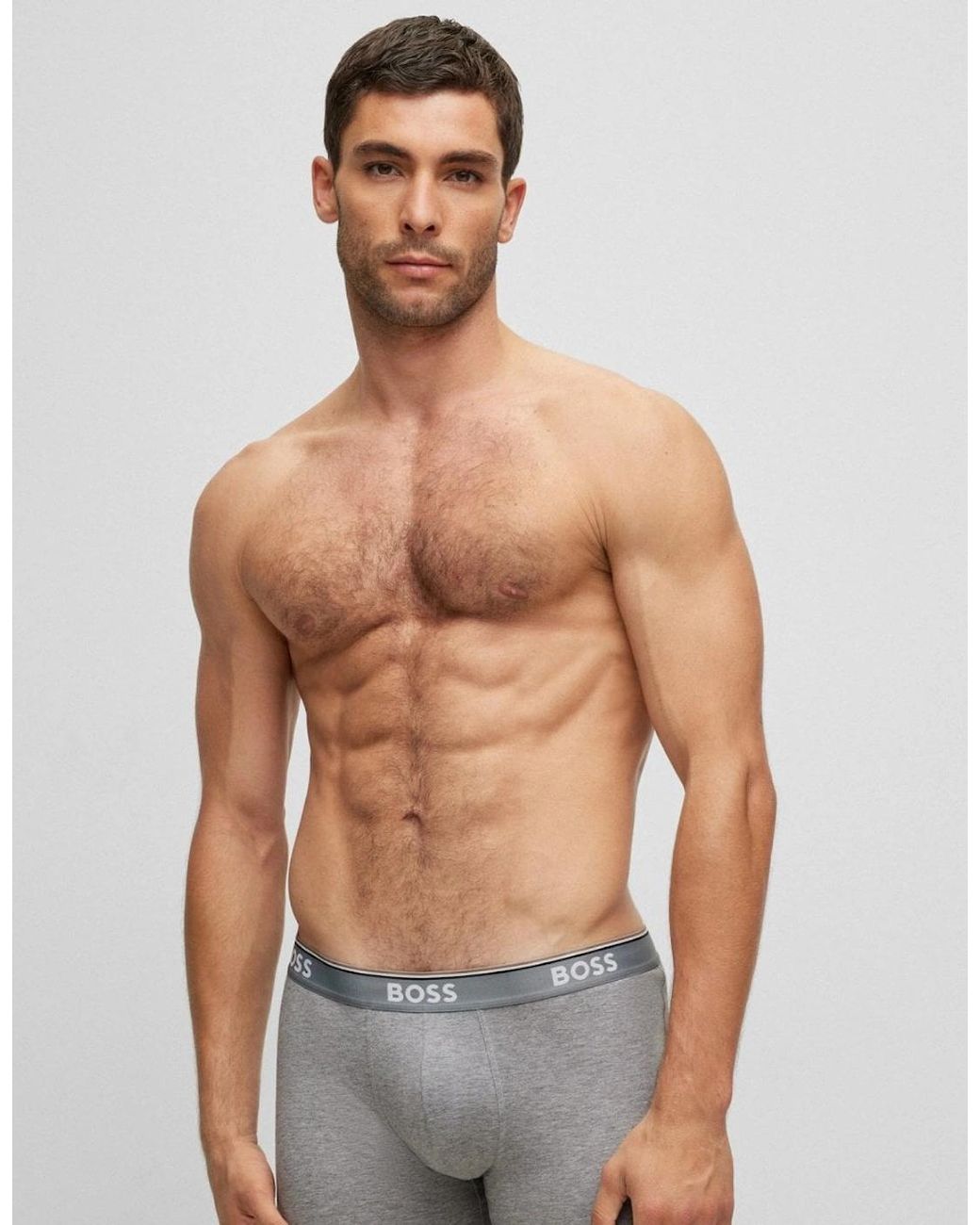 Boss Black Boss Power Three Pack Stretch Cotton Boxer Briefs With Logos for men