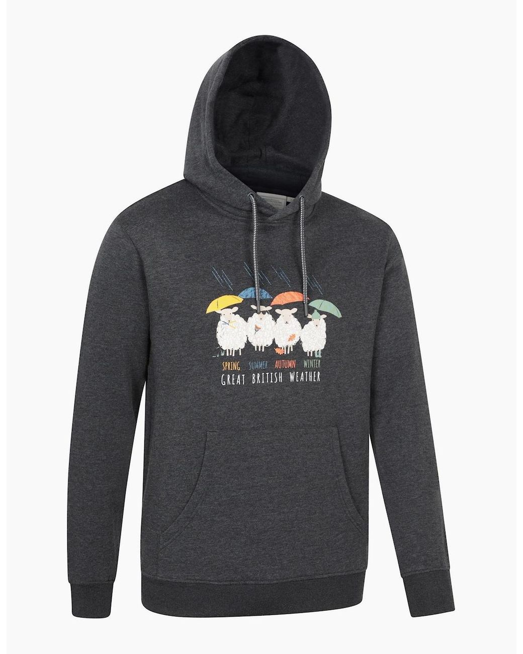 Mountain Warehouse Gray Great British Weather Overhead Hoodie for men