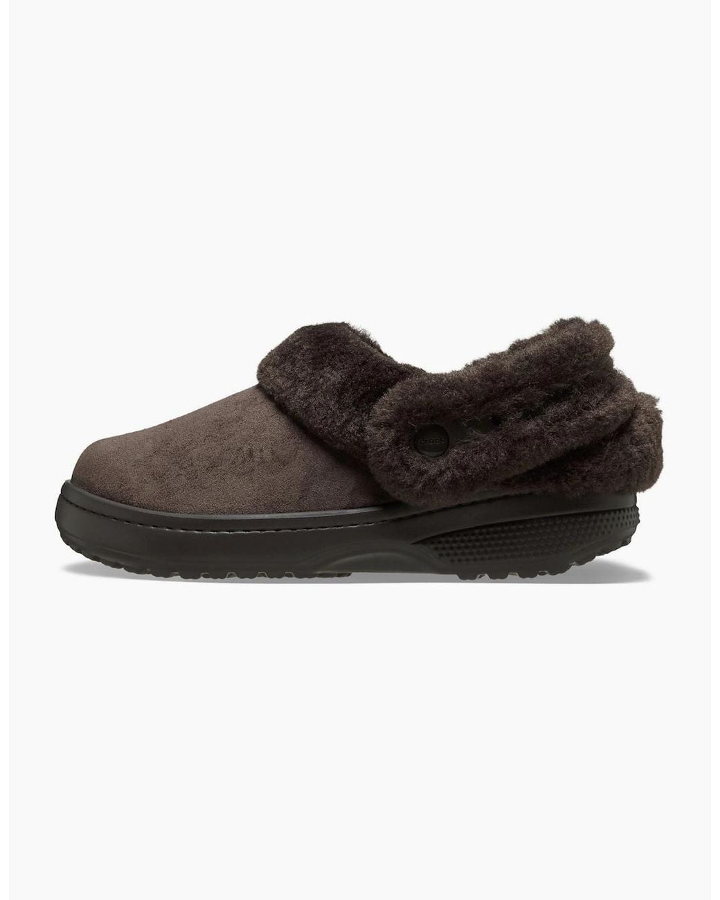 CROCSTM Black Unfurgettable Vegan Suede Polyester Espresso Clogs