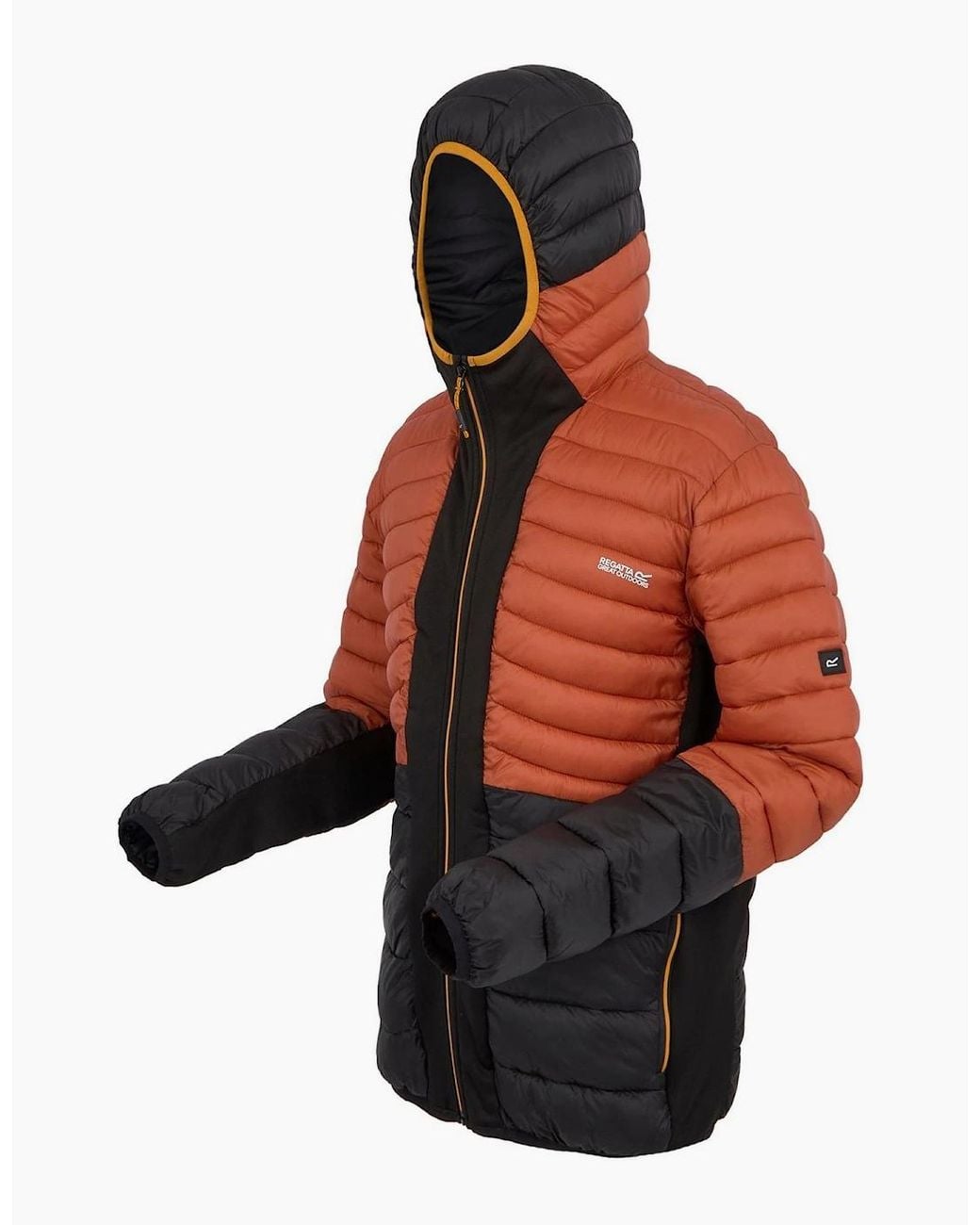 Regatta Red Hooded Hybrid Puffer Jacket With Zipped Pocket for men
