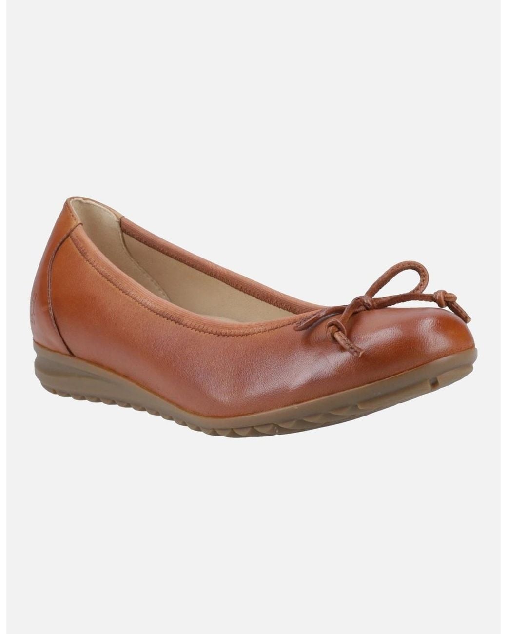 Hush Puppies Brown Lucille Leather Tan Flats