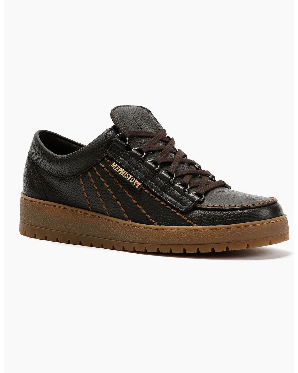 Mephisto Black Oregon 1351 Leather Dark Shoes for men