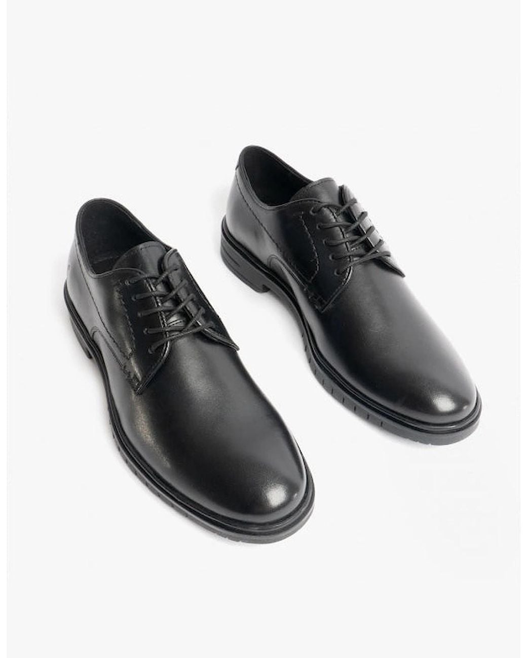 Hush Puppies Black Sterling Leather Derby Shoes for men
