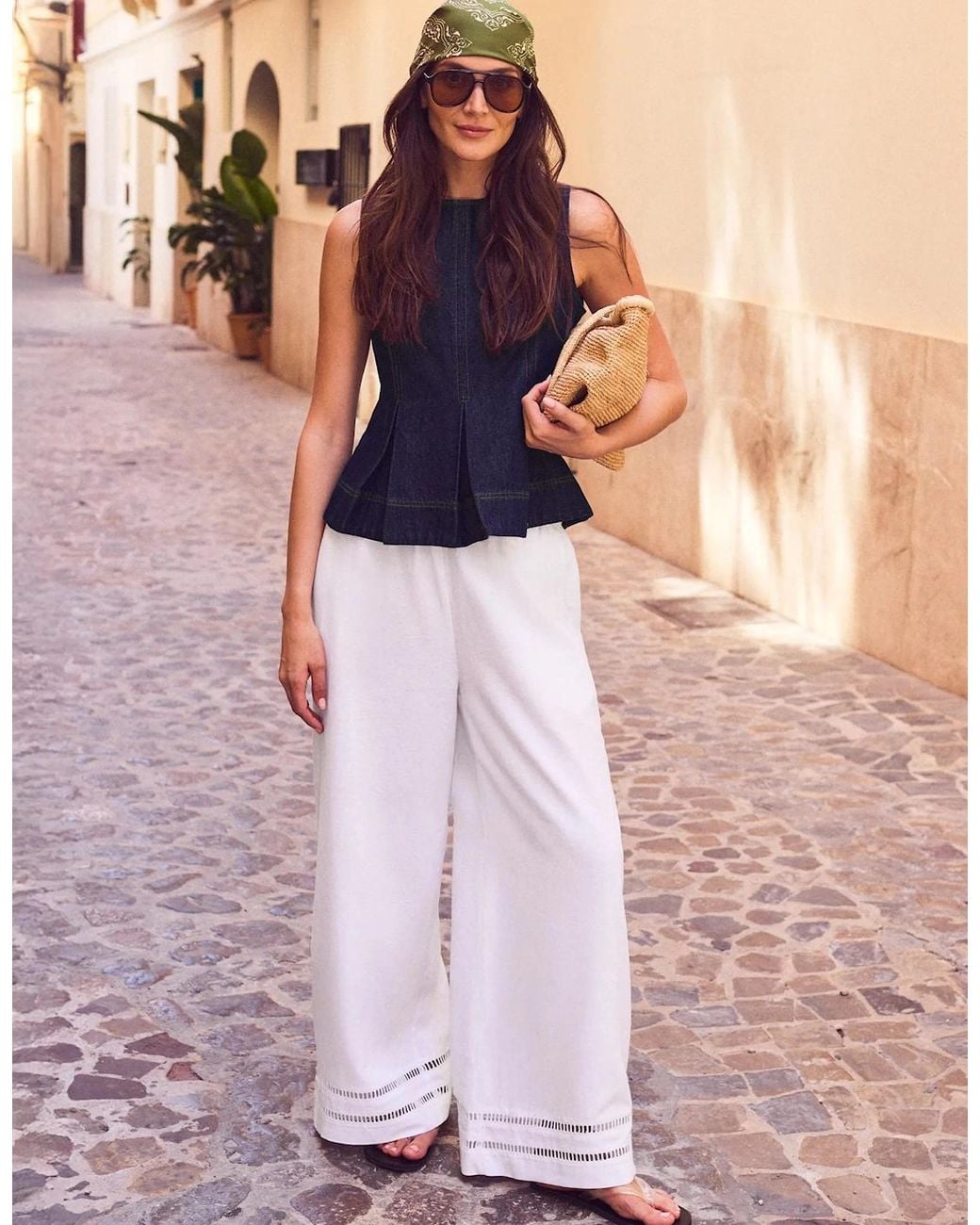 Ro&zo Blue Denim Peplum Top