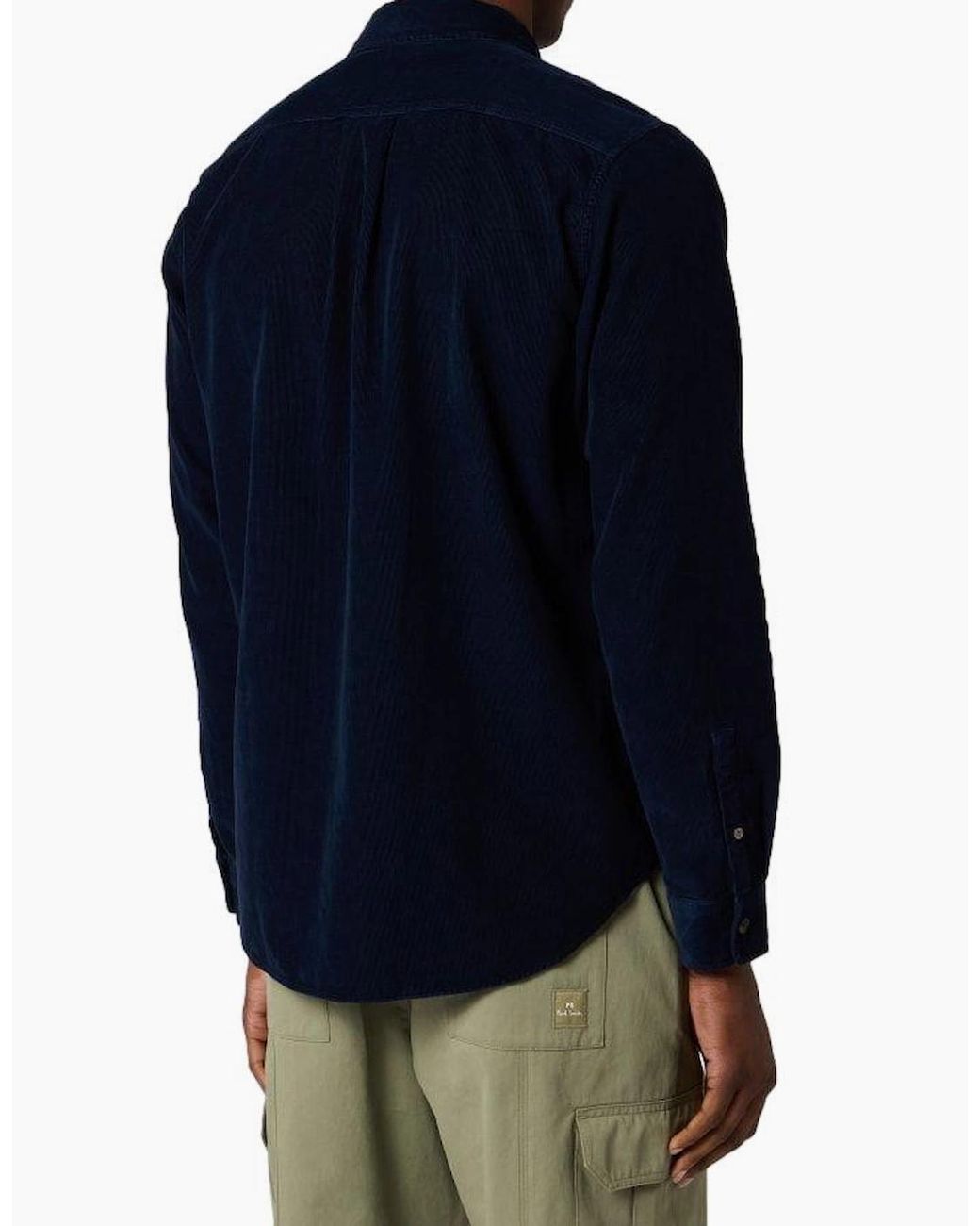 Paul Smith Blue Ps Casual Fit Cord Shirt 49 Dk for men