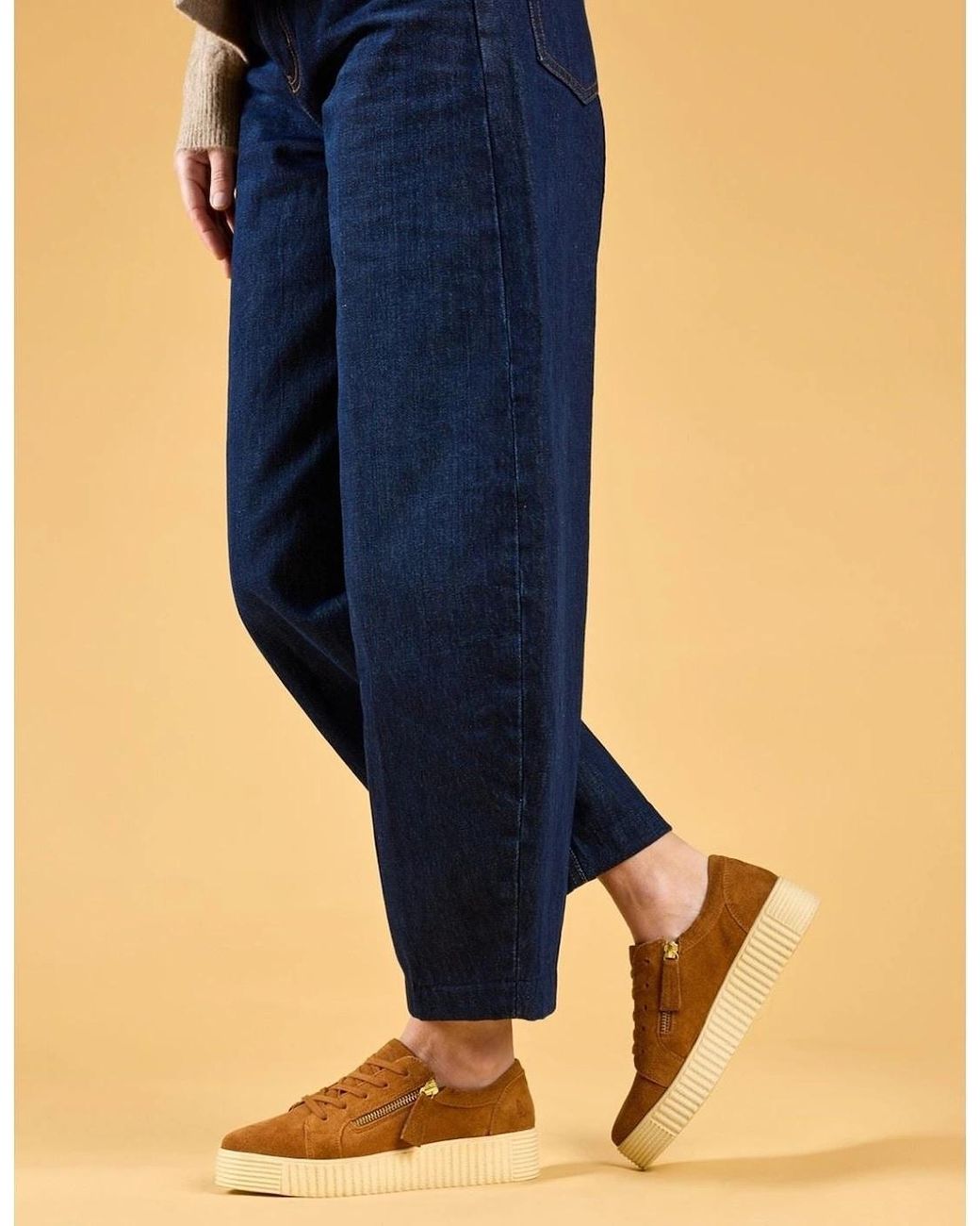 Hush Puppies Brown Tara Suede Leather Tan Trainers