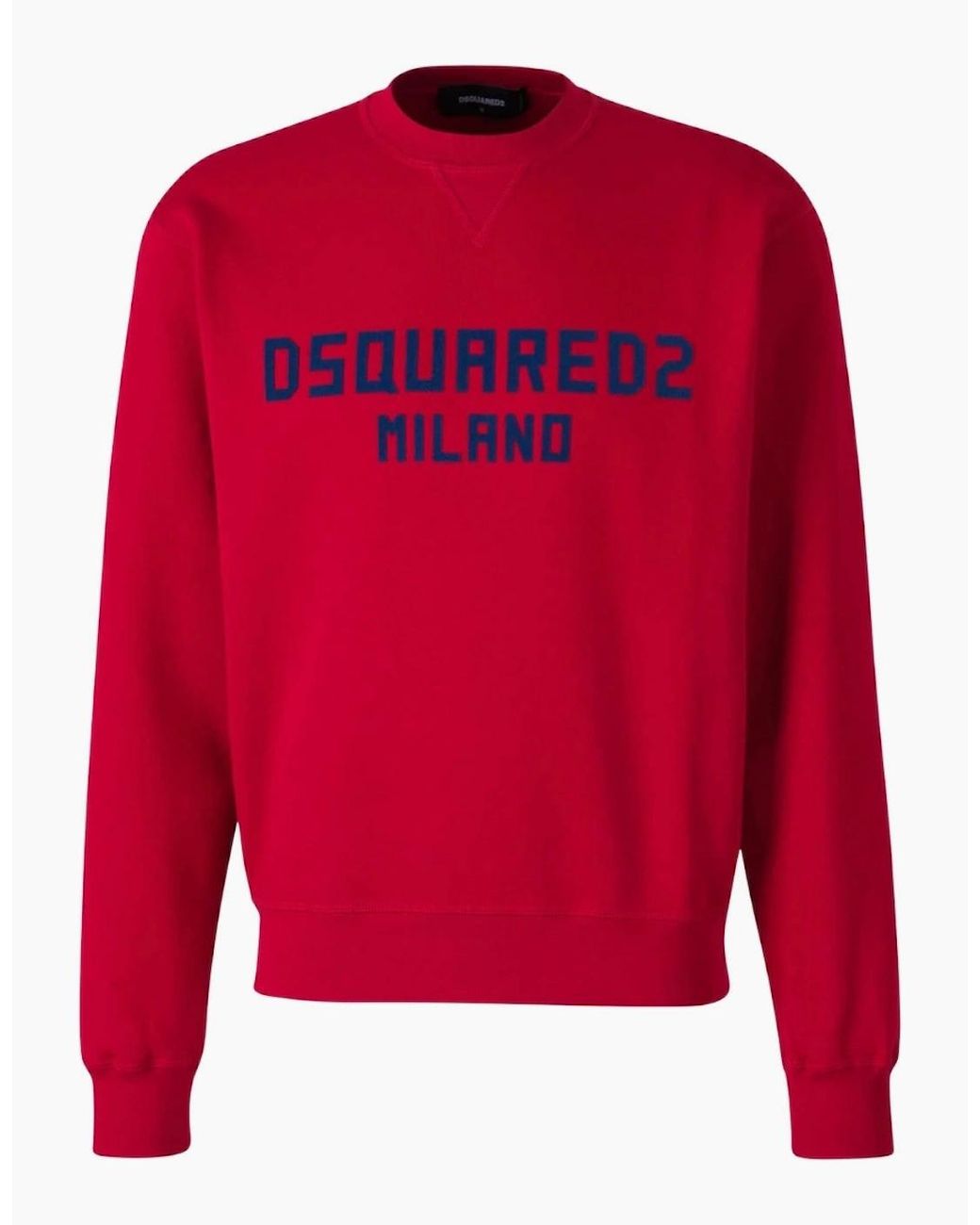 DSquared² Red Cool Fit Milano Crew Neck Jumper for men