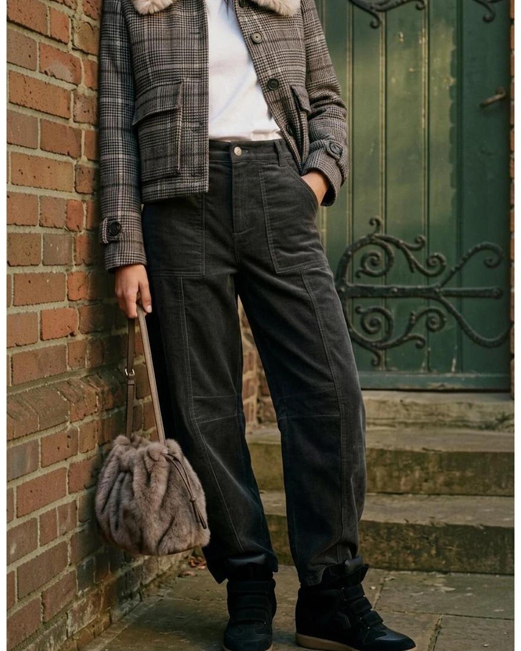 Nooki Design Green Rosie Corduroy Barrel Jeans