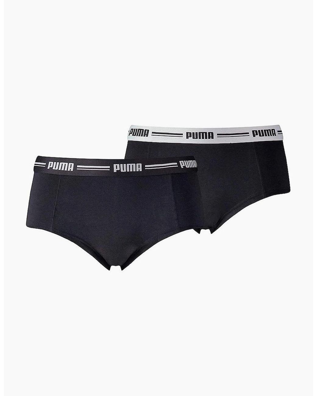 PUMA Black 2-Pack Striped Logo Mid-Rise Mini Shorts