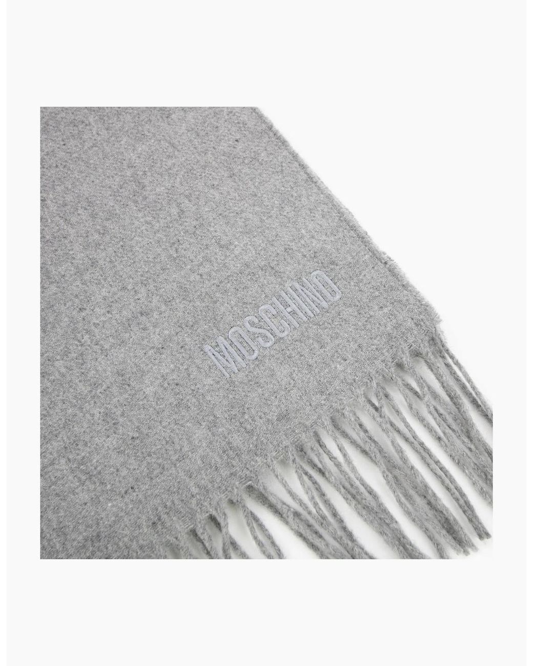 Love Moschino Gray Sciarpa Knitted Logo Scarf Light for men