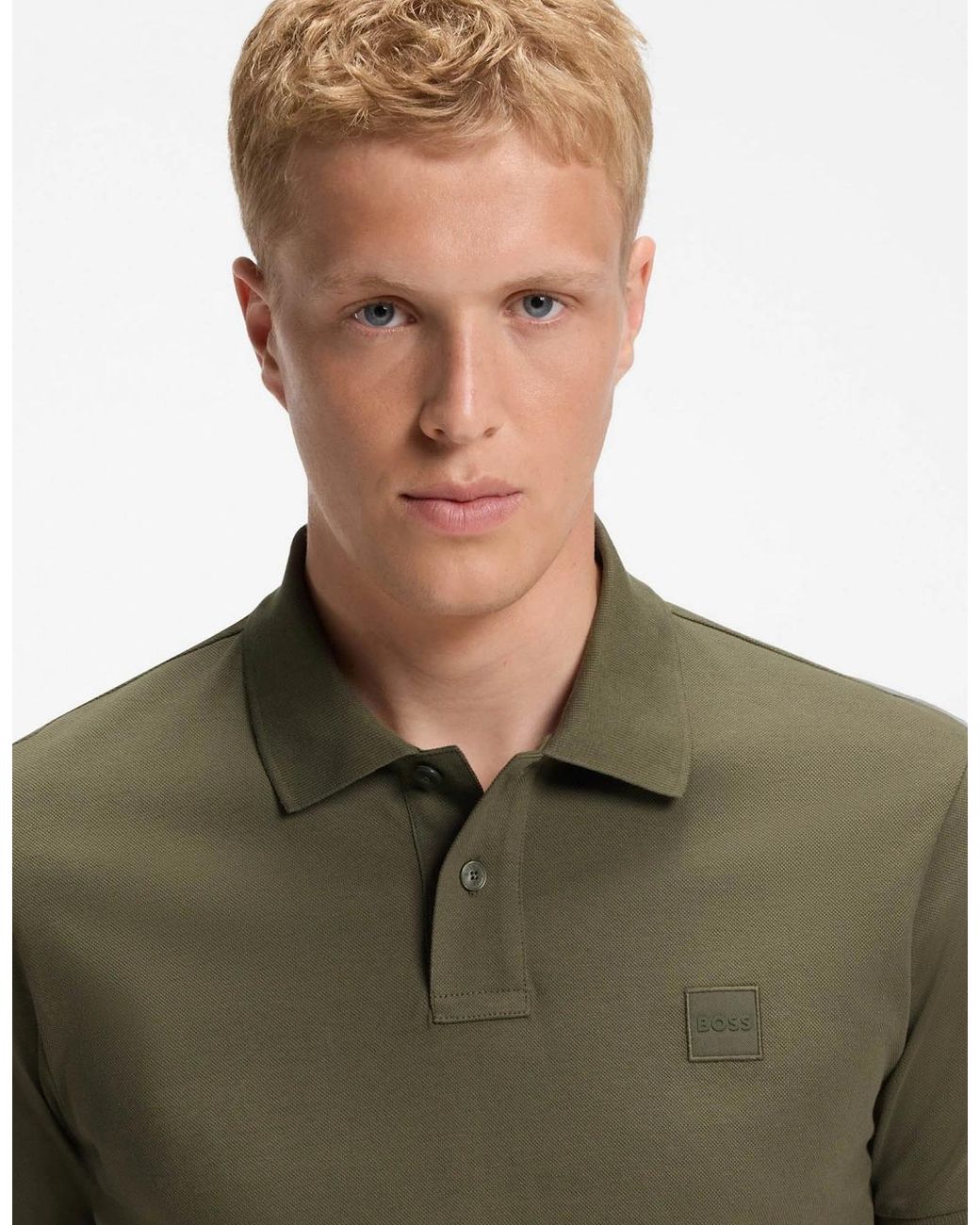 Boss Natural Boss Passenger Stretch-Cotton Slim-Fit Polo Shirt With Logo Patch for men