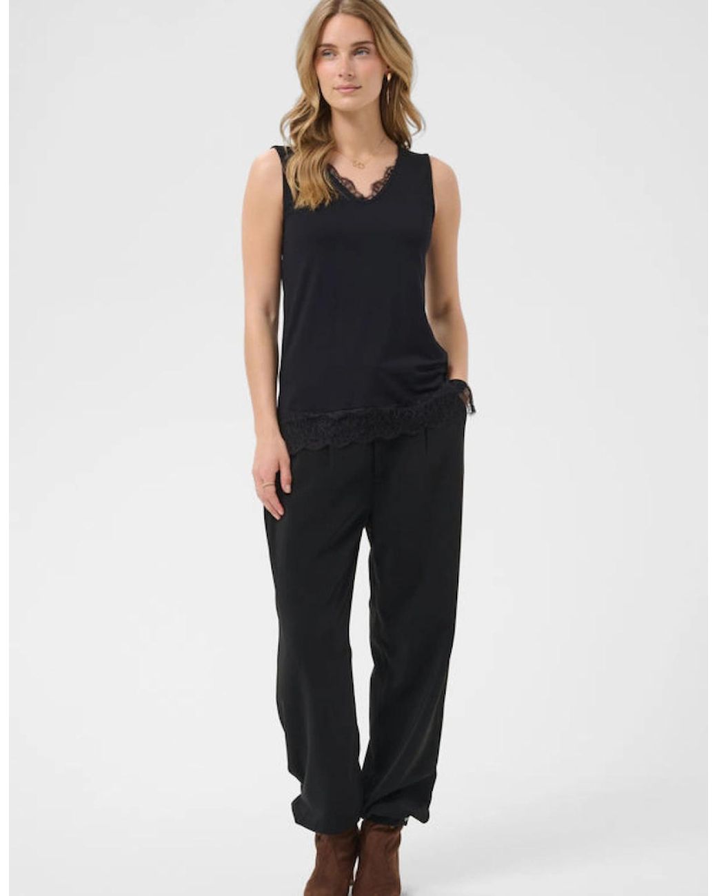 Cream Black Alvaia Jersey Top