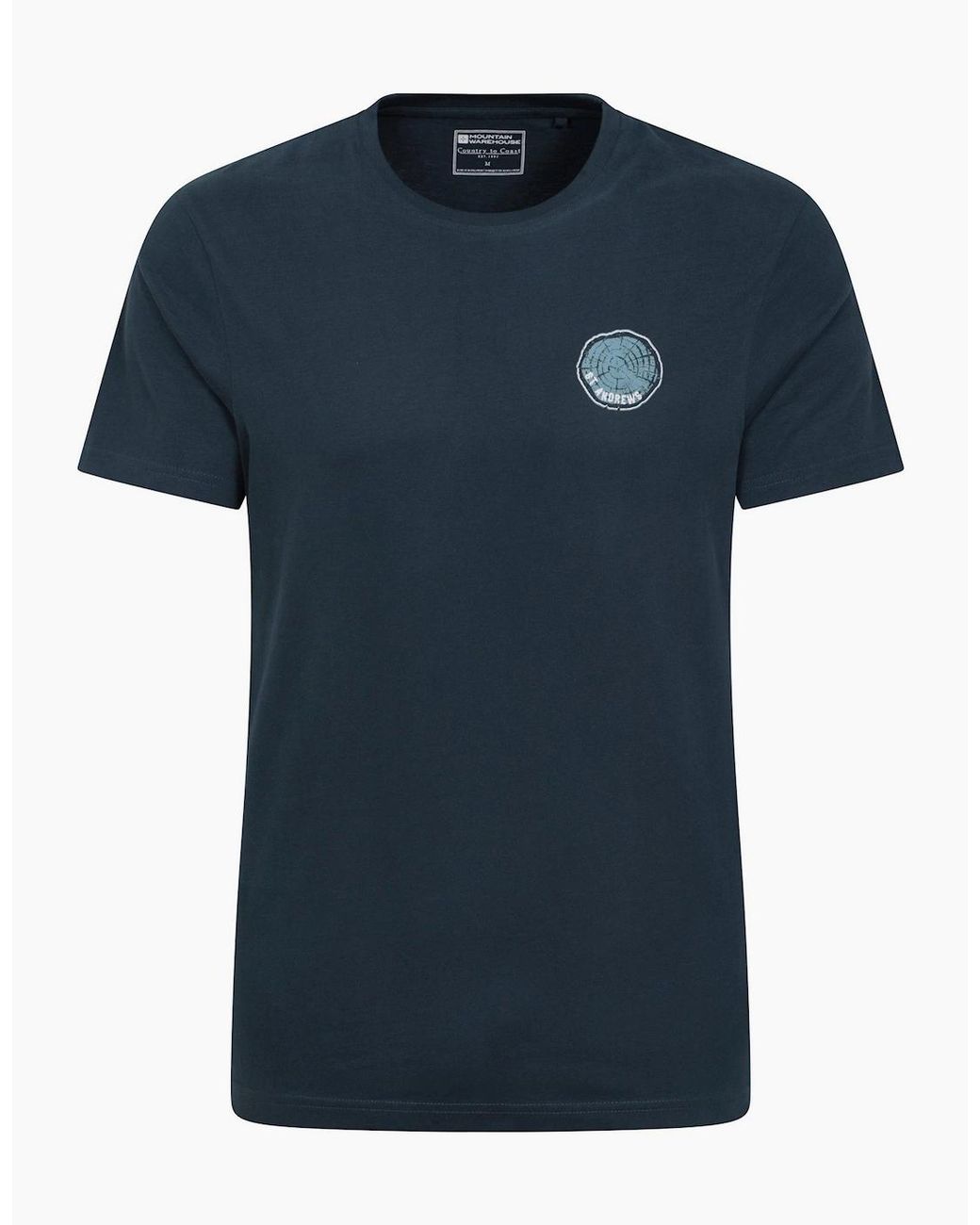 Mountain Warehouse Blue St Andrews Tree Ring Organic T-Shirt for men