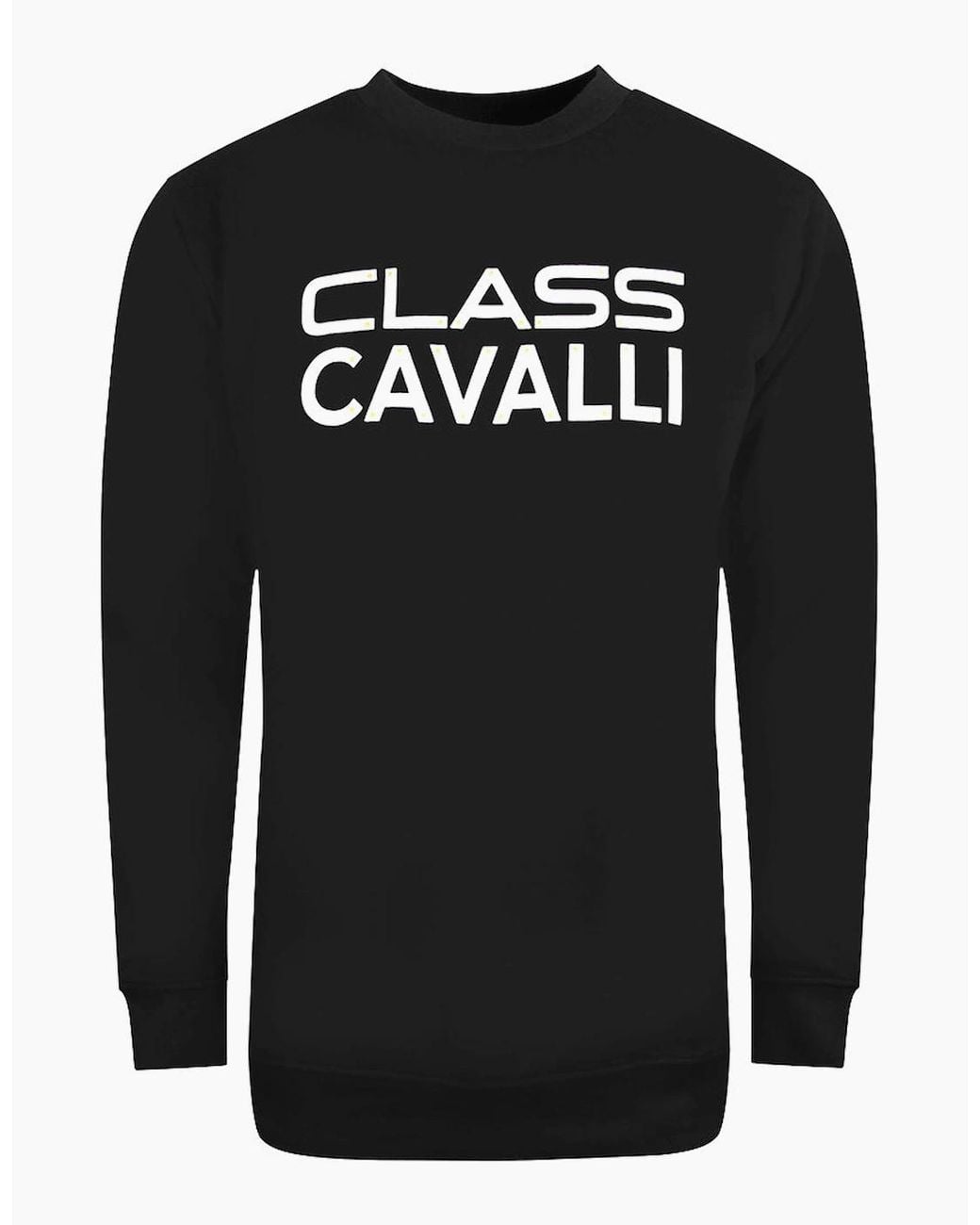 Roberto Cavalli Black Cavalli Class Large Bold Logo Design Sweatshirt for men