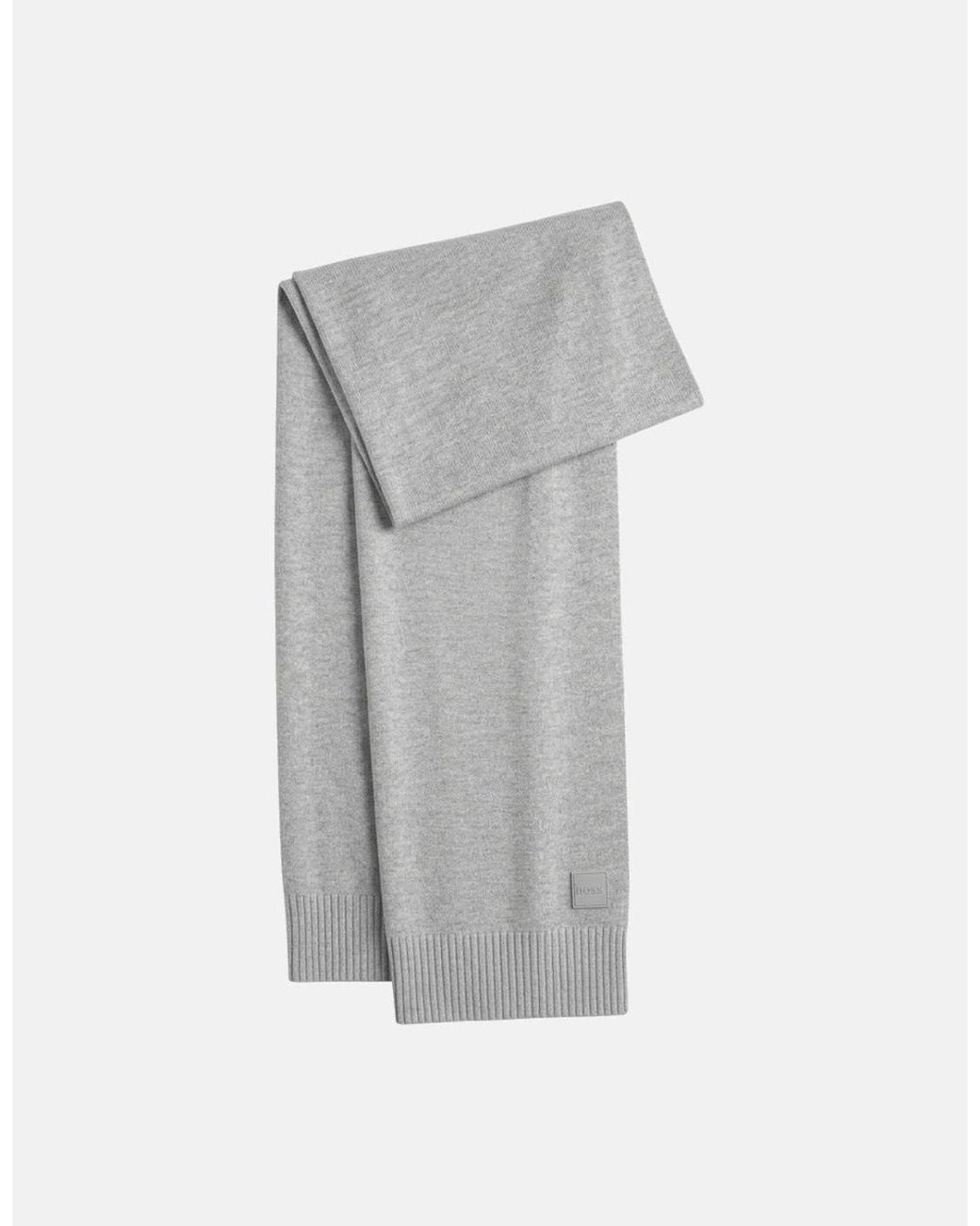 Boss Gray Boss Akaio Knitted Scarf