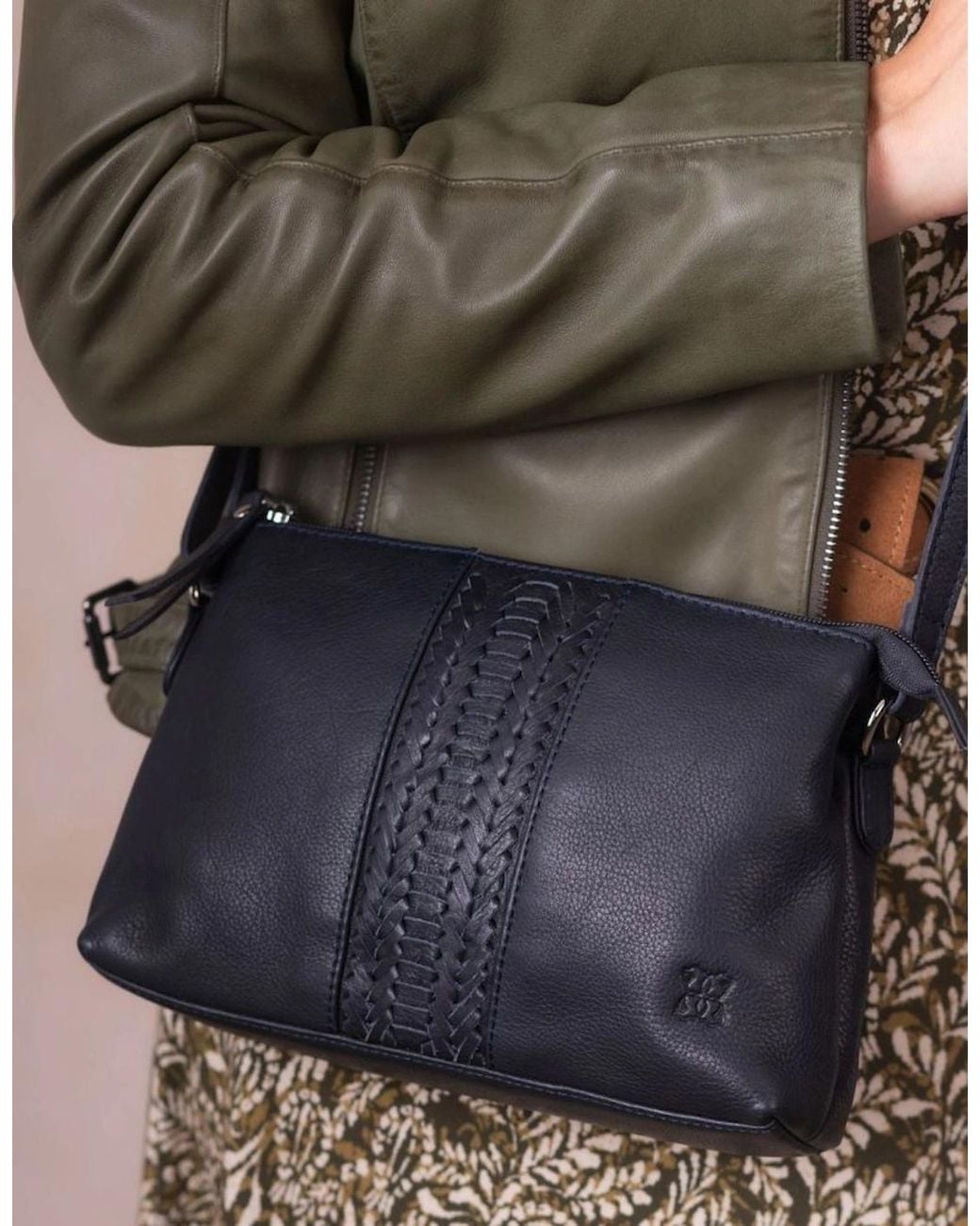 Lakeland Leather Blue Eden Crossbody Bag