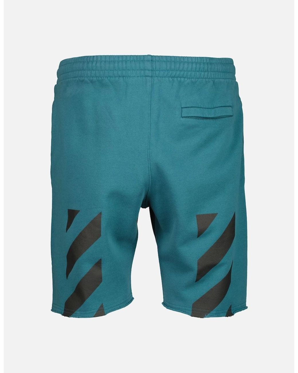 Off-White c/o Virgil Abloh Blue Diag Helvetica Sweat Bermudas for men