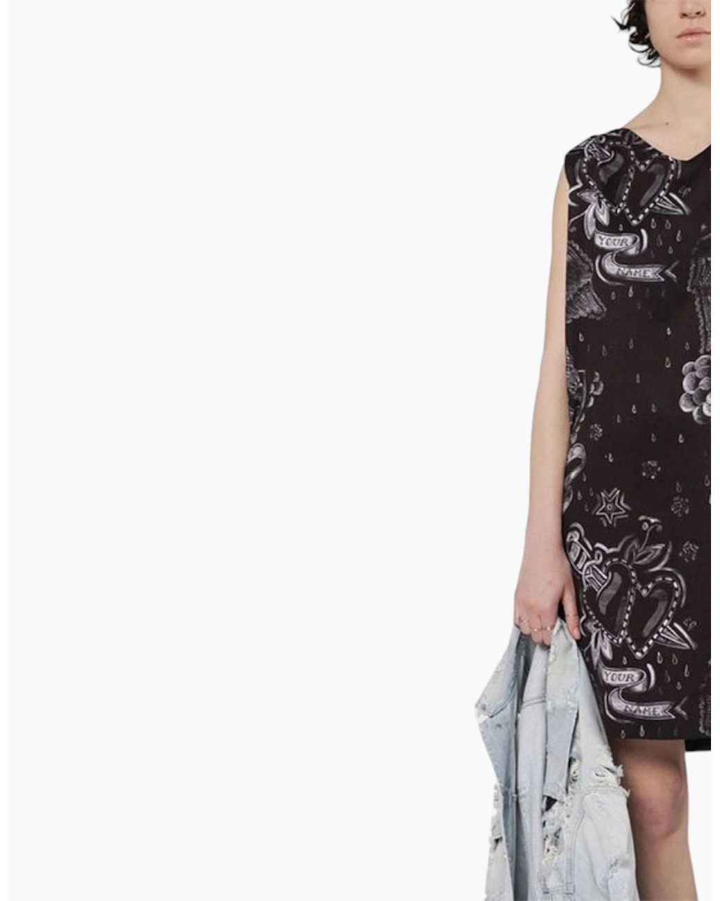 DIESEL Black D May Long Dress V Neck Ebony Casual Party Outwear Sleeveless Top