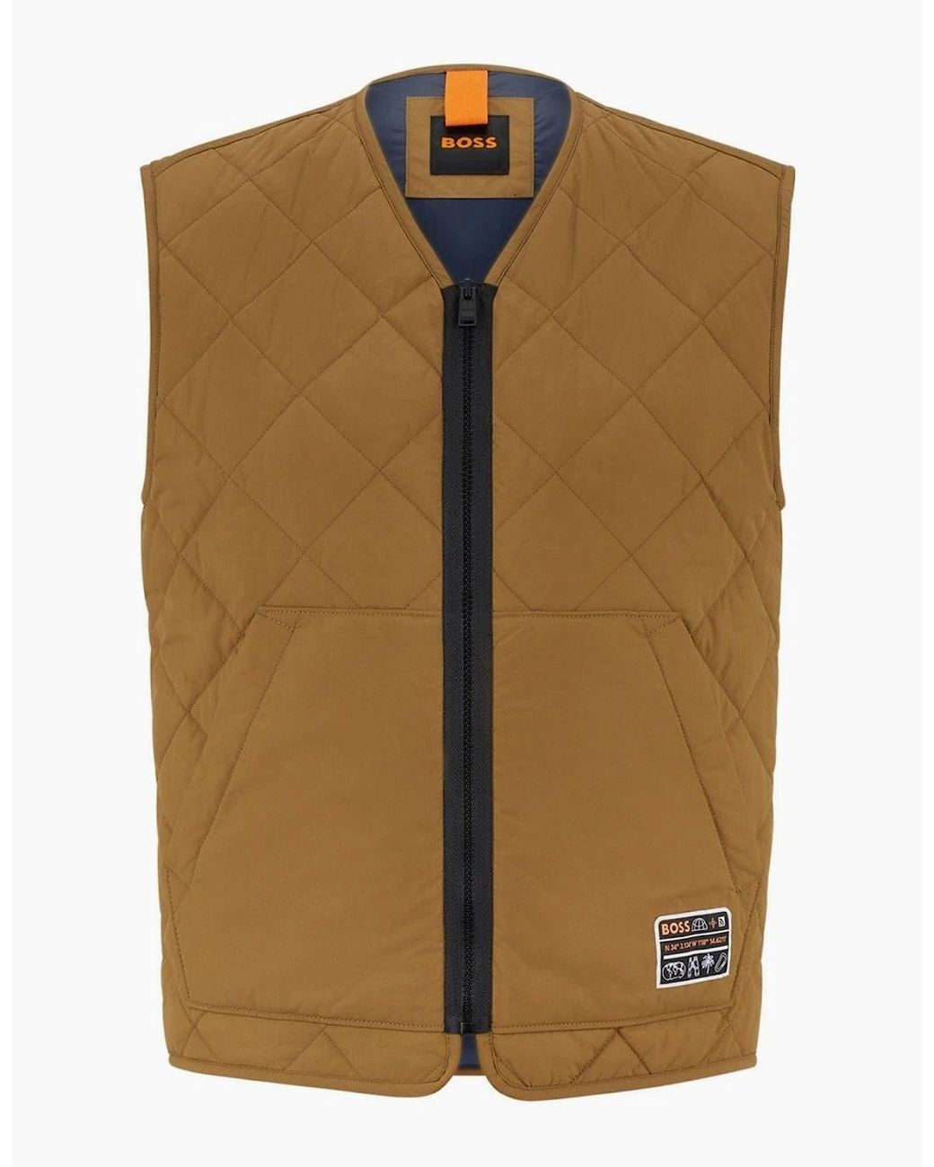 Boss Brown V Neck Regular Fit Okella Gilet for men