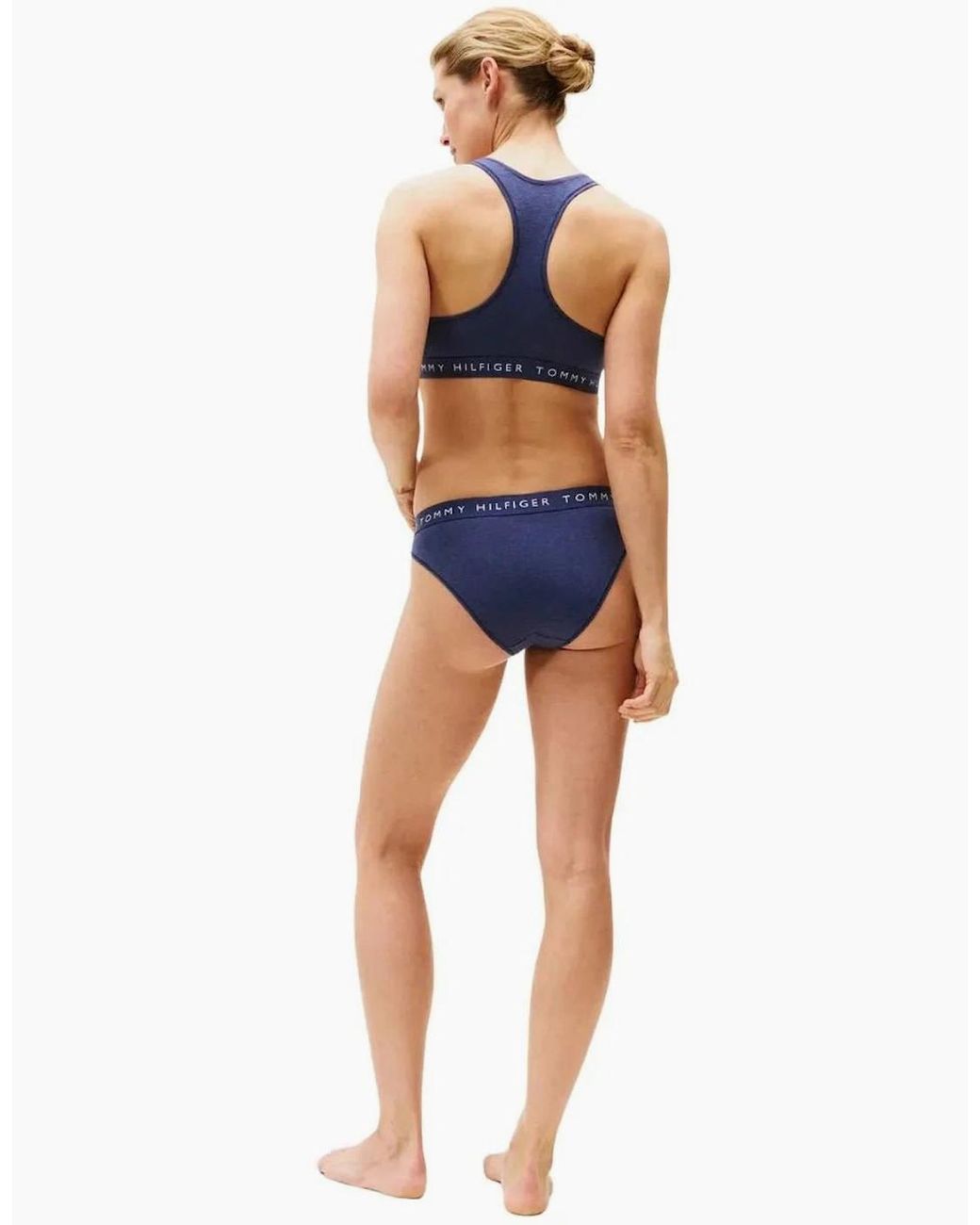 Tommy Hilfiger Blue Heritage Logo Racerback Bralette, Heather