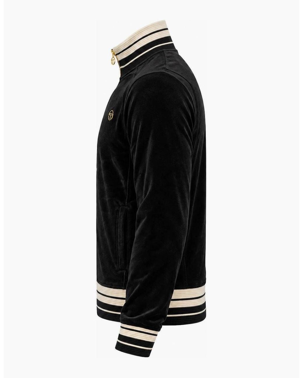 Sergio Tacchini Black Lazzari Velour Track Top Jacket for men