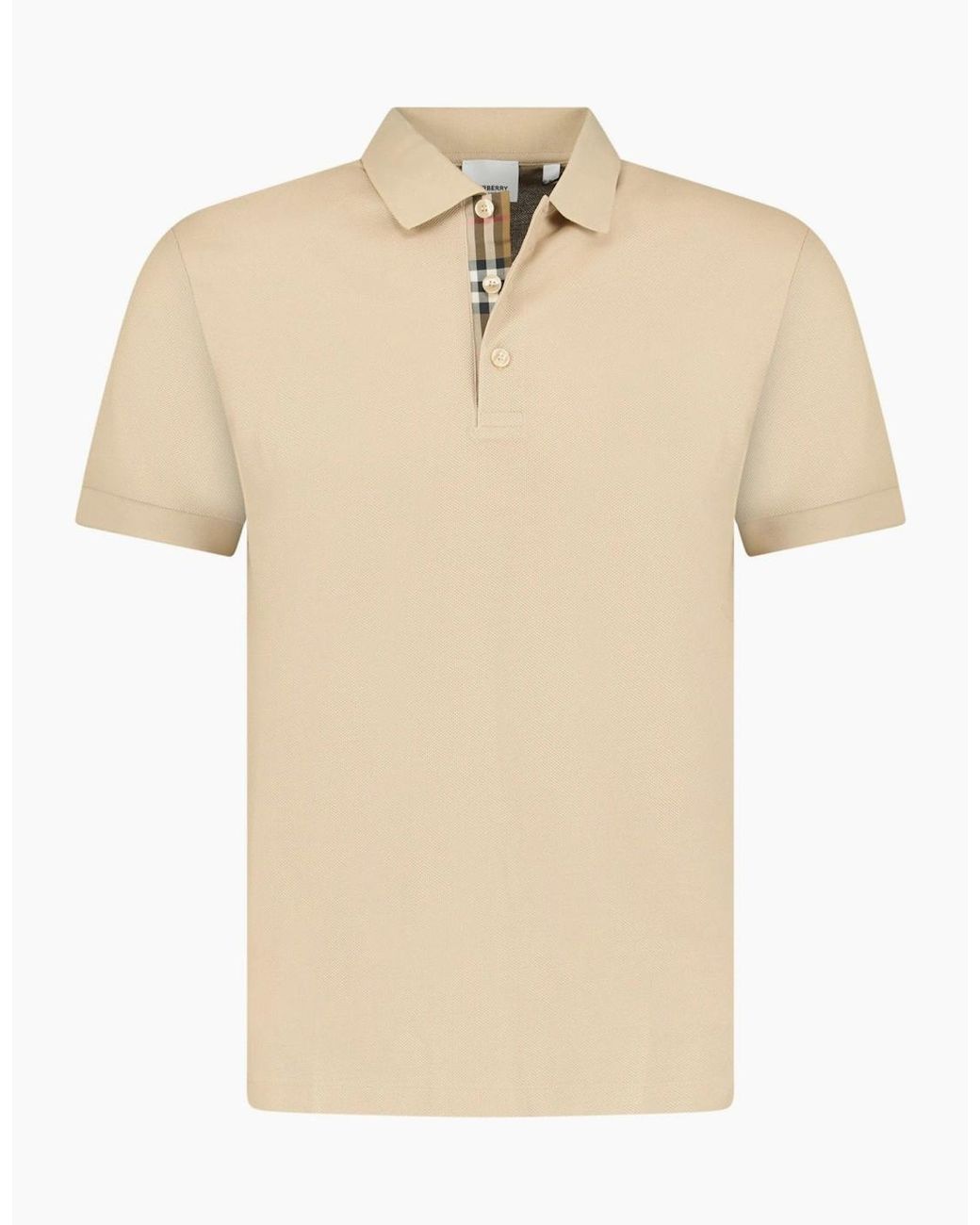 Burberry Natural 'Hartford' Check Polo Soft Fawn for men