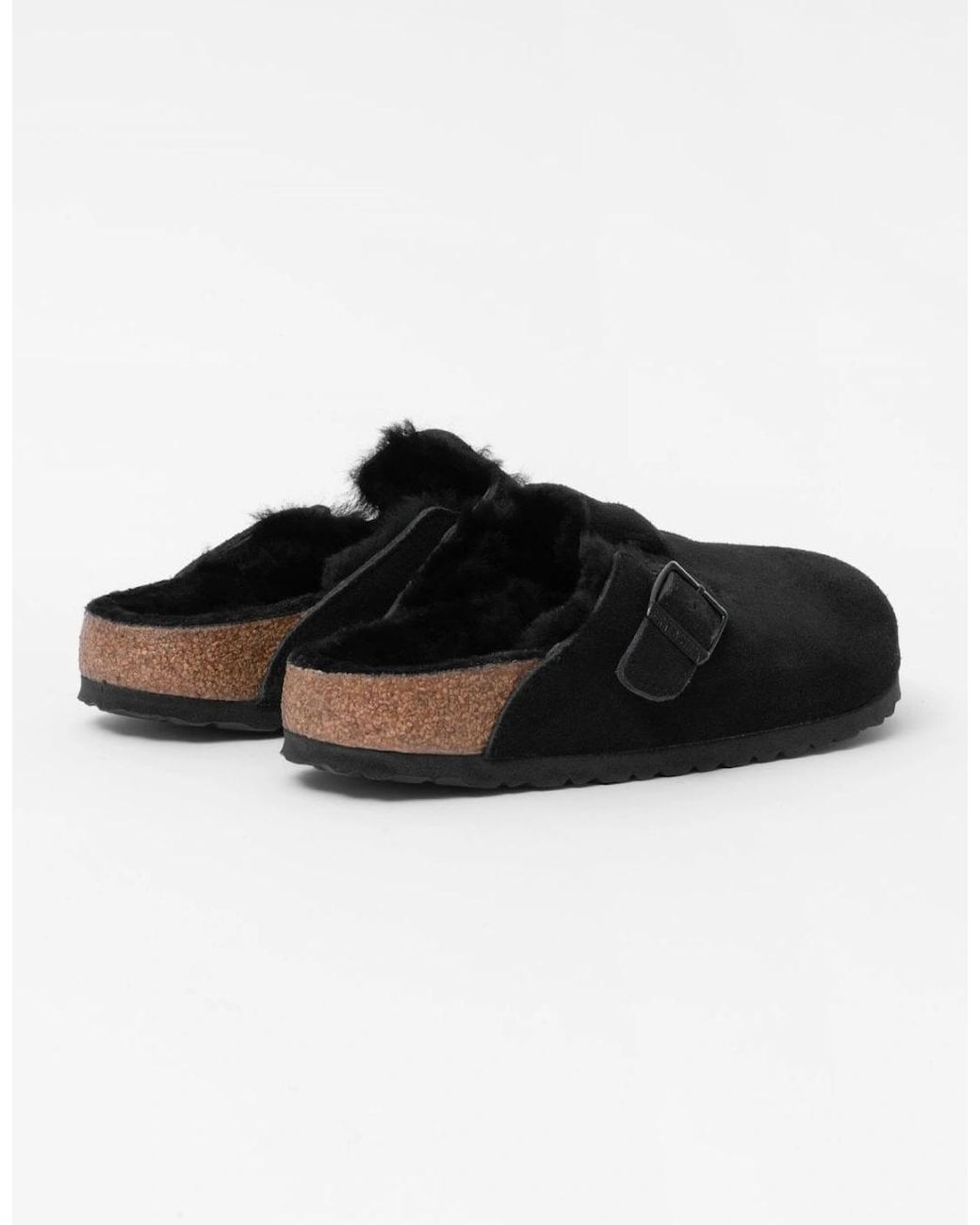 Birkenstock Boston Black Vl Sheepskin Clogs
