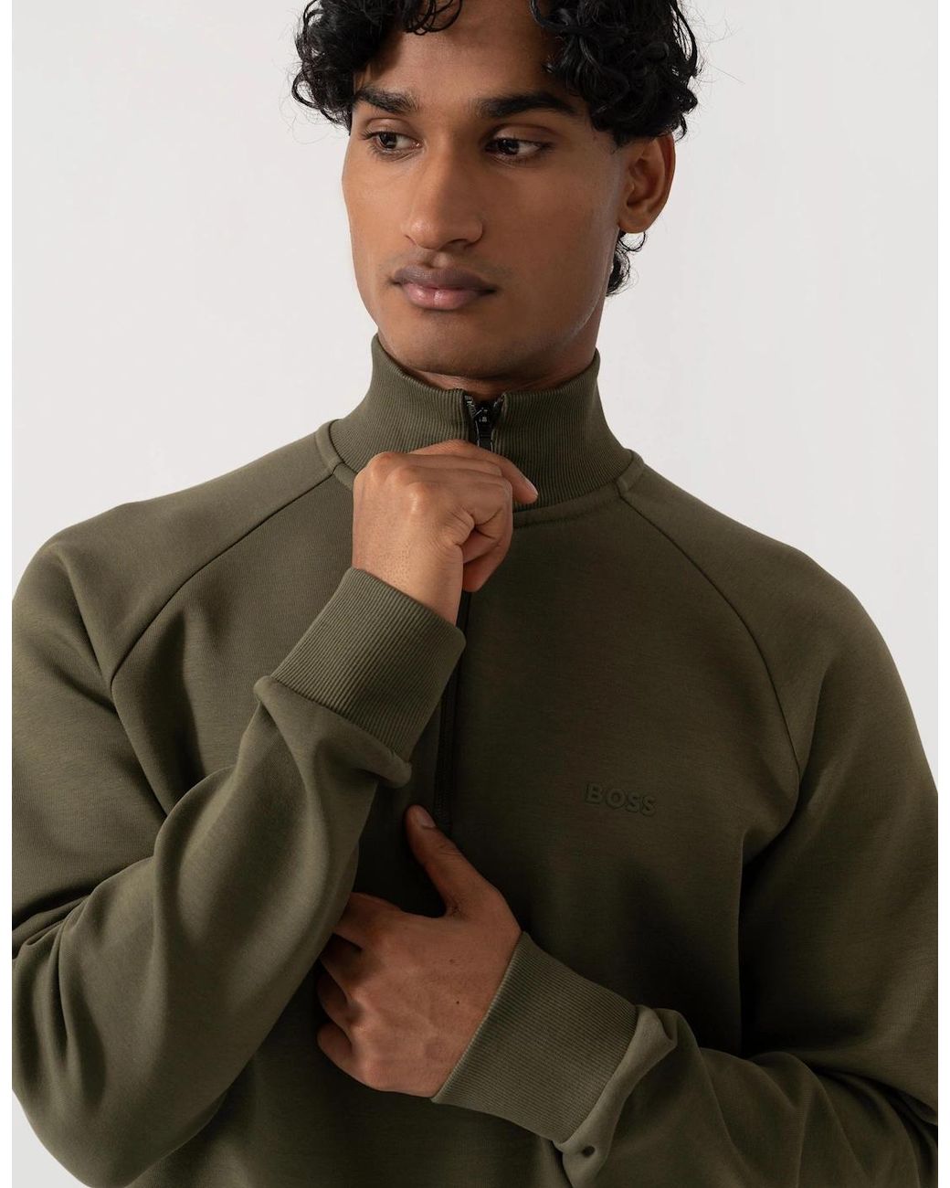 Boss Natural Boss Sweat Zip-Neck Sweatshirt for men