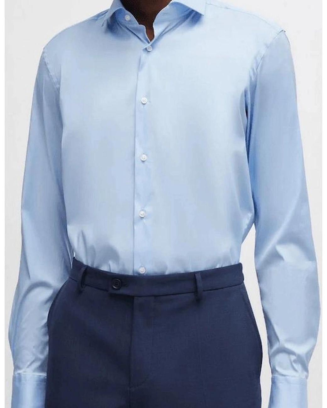 Boss Blue P-Hank-Spread Slim Fit Light Shirt for men
