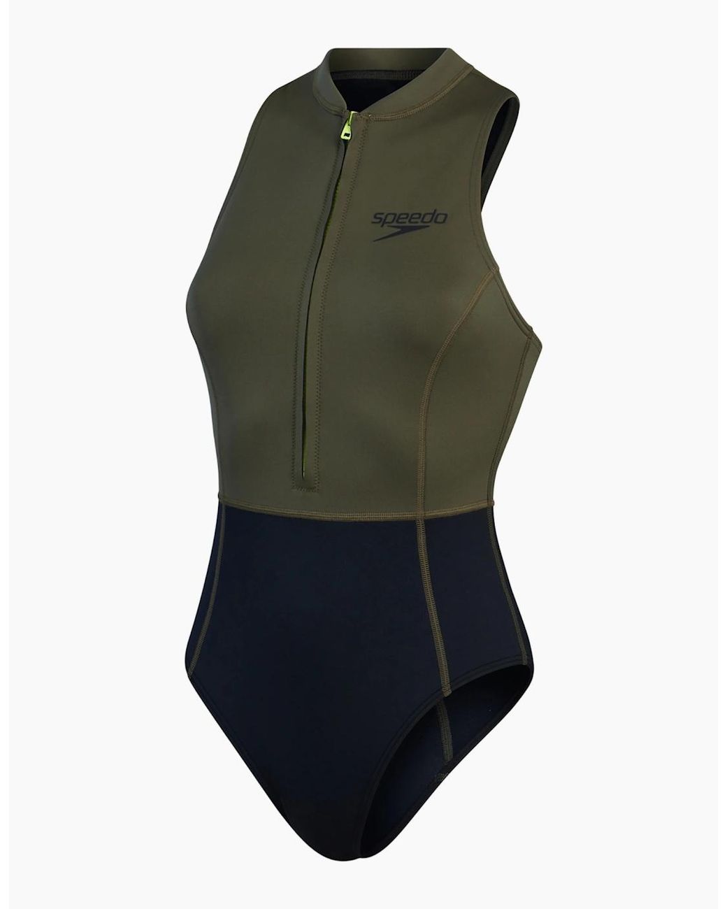 Speedo Blue Ladies Colour Block Thermal Sleeveless One Piece Swimsuit
