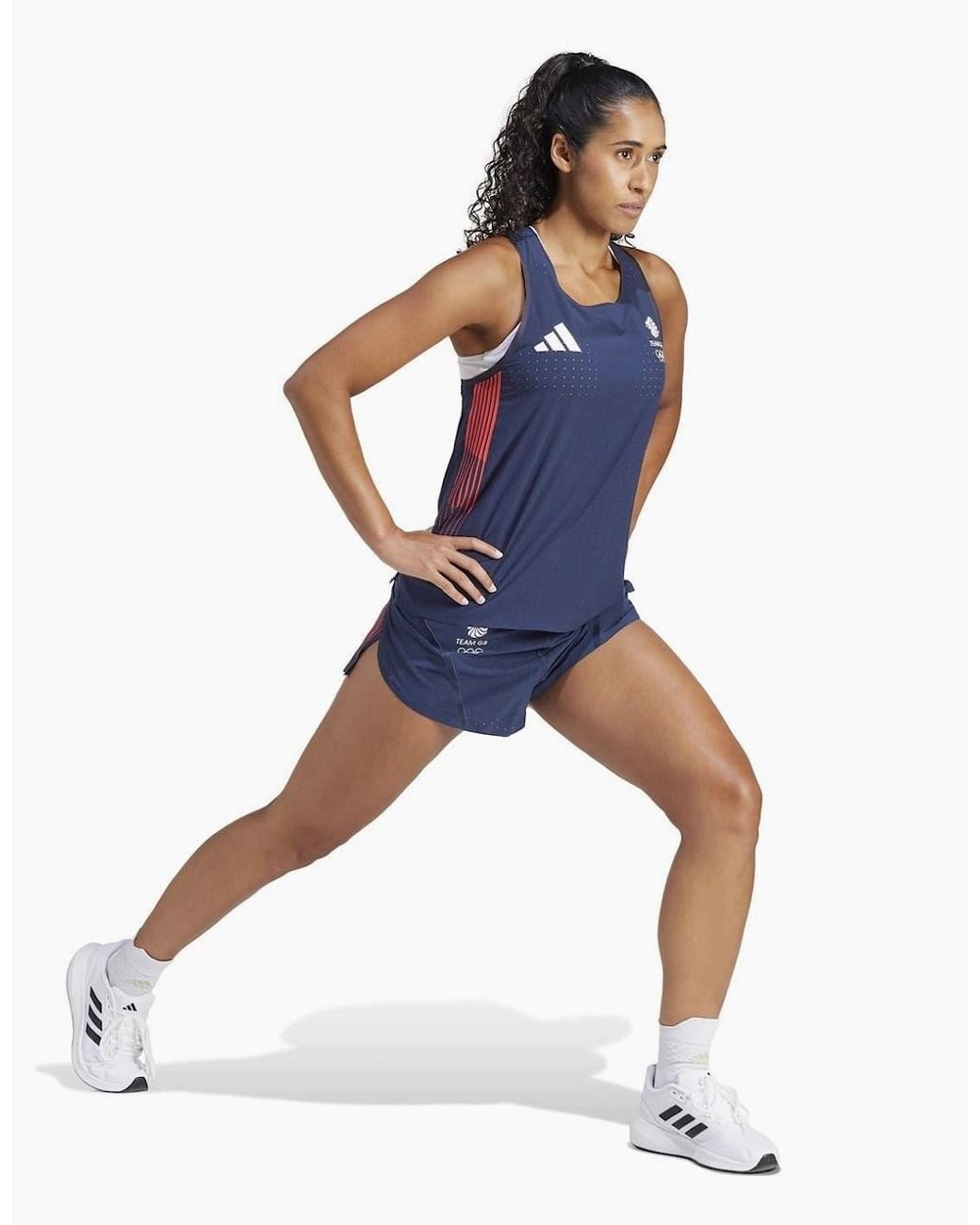 Adidas Blue Team Gb Adizero Running Tank Top