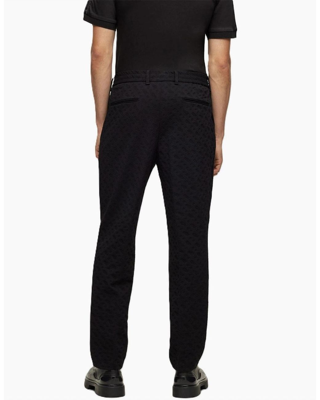 Boss Black Perin Slim All Over Logo Patterned Chinos for men