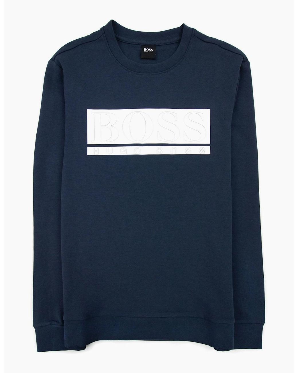 Boss Blue Block Logo Sweatshirt 410 for men