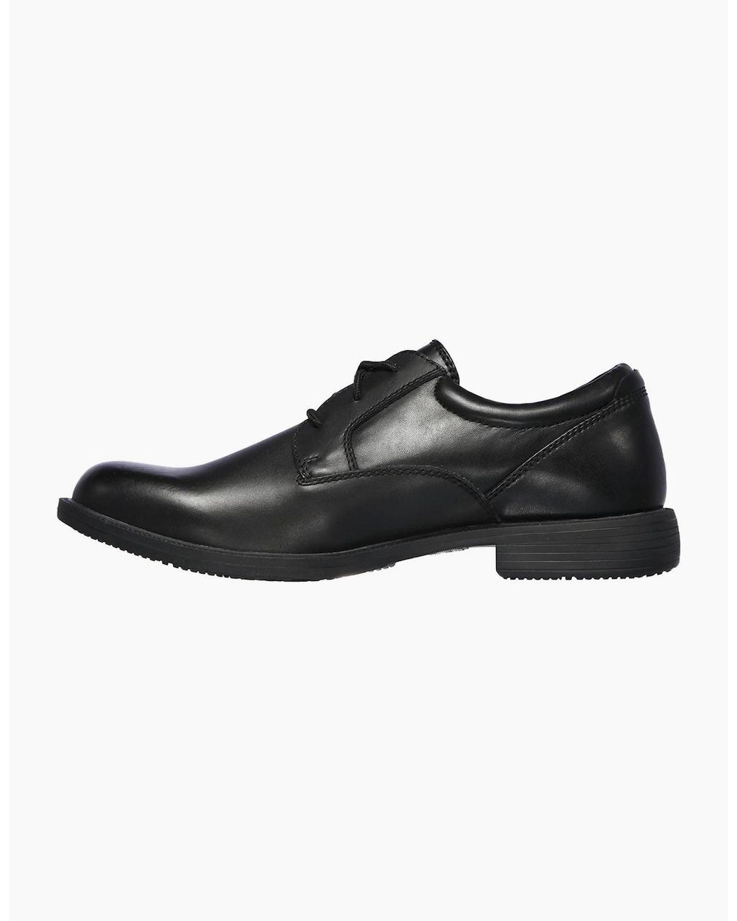 Skechers Black Dreston Rasmiss Leather Standard Lace-Up Shoes for men