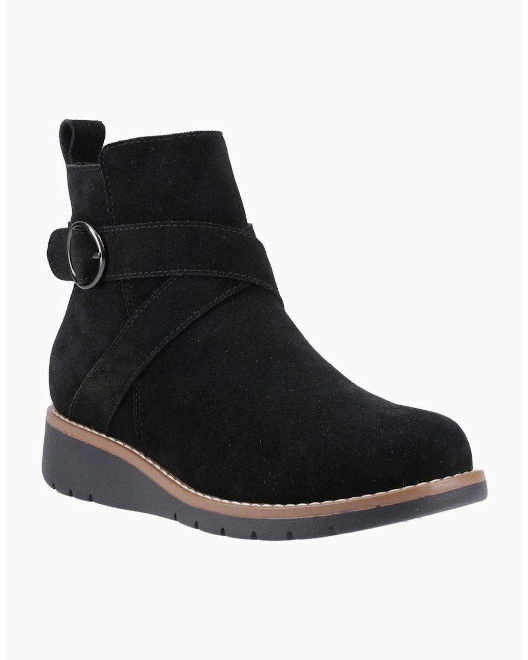 Hush Puppies Black Lyra Buckle Boots